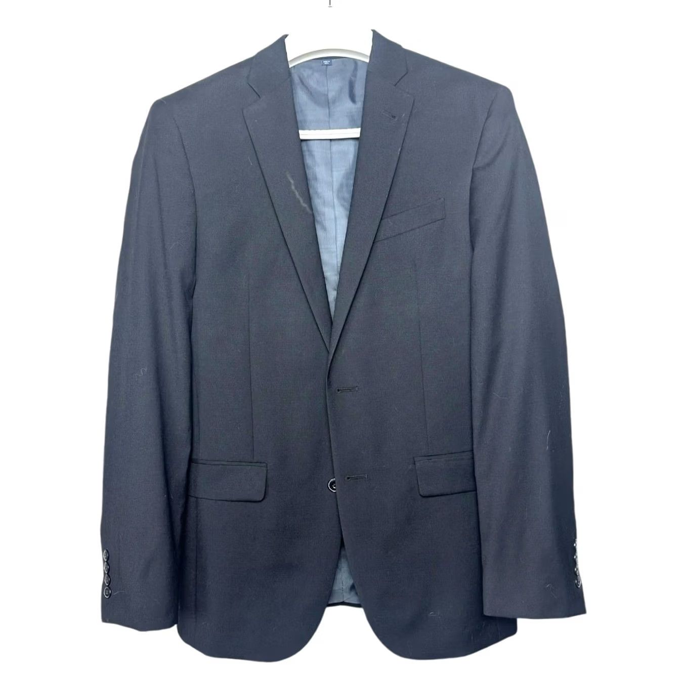 Jos. A. Bank Jos. A. Bank Blazer Mens 40 in Navy Blue 1905 Slim Two-Button Notch Lapel Wool Long Single-Breasted Jacket L Big & Tall Size 42R - 4 Thumbnail