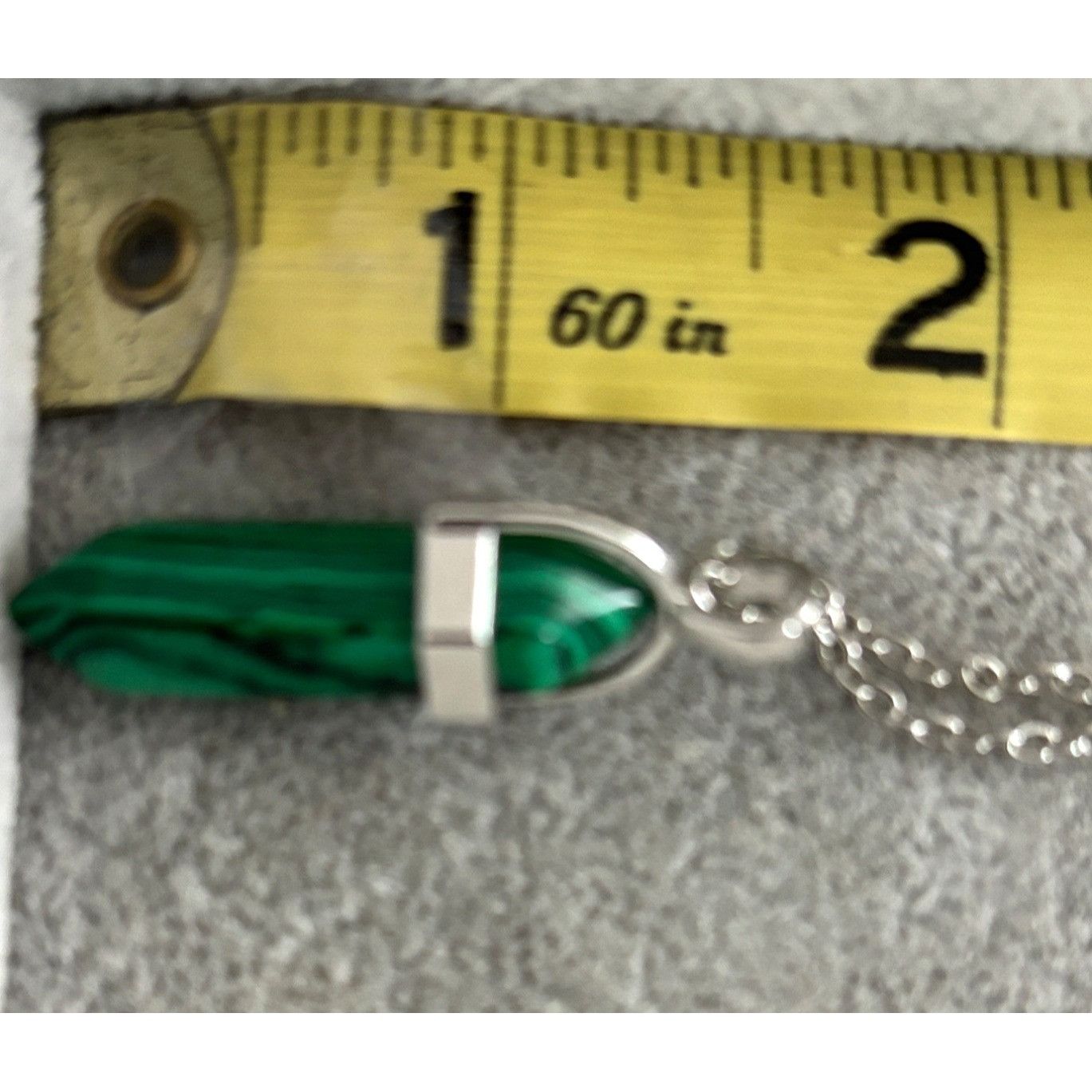 Other Green Malachite Crystal Pendant Necklace With Silver-Tone Ch Size ONE SIZE - 6 Thumbnail