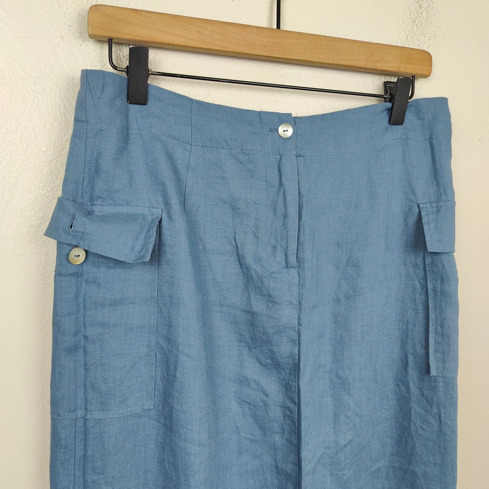 Other Vintage Y2K Edward Linen Cargo Maxi Skirt Womens Medium Size 29" - 2 Thumbnail