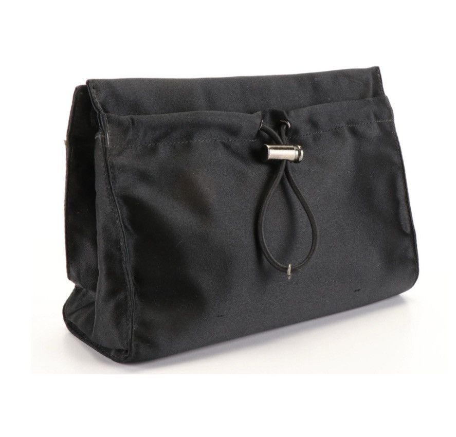 Prada Prada Raso Black Satin Drawstring Pouch / Clutch Evening Bag Size ONE SIZE - 2 Thumbnail