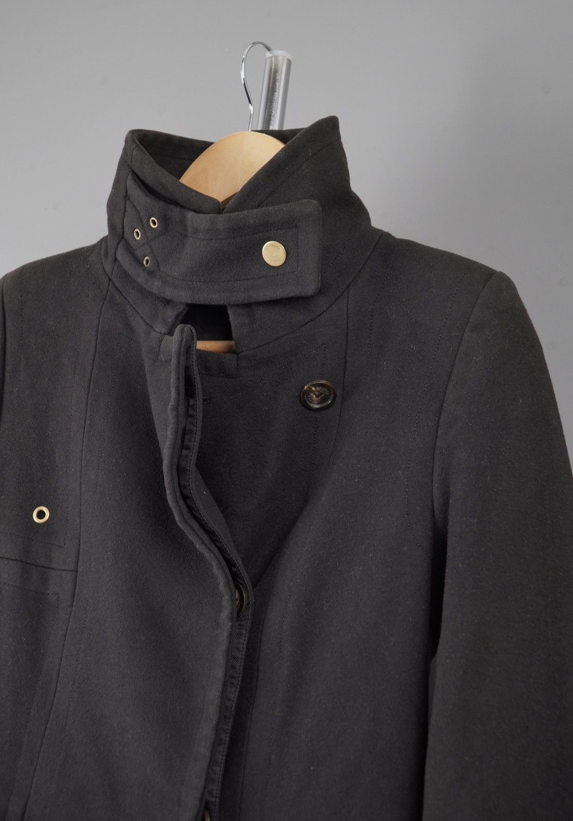 Gucci × Tom Ford Gucci - Tom ford - Archive AW03 Stand Collar Wing Wool Coat Size S / US 4 / IT 40 - 7 Thumbnail