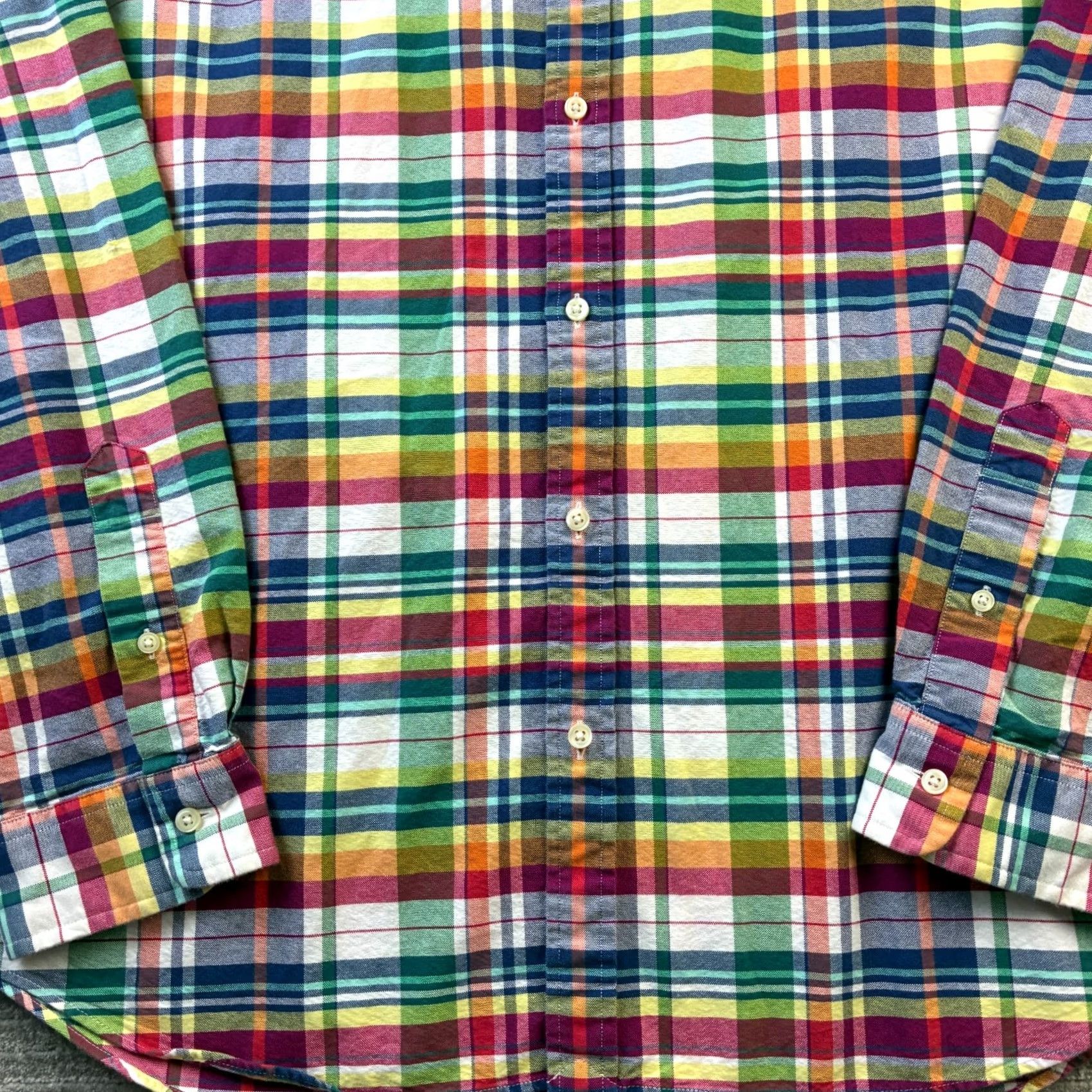 Polo Ralph Lauren Ralph Lauren Shirt Mens 2XL Oxford Slim Fit Tartan Plaid Flesh Pony Size US XXL / EU 58 / 5 - 5 Thumbnail