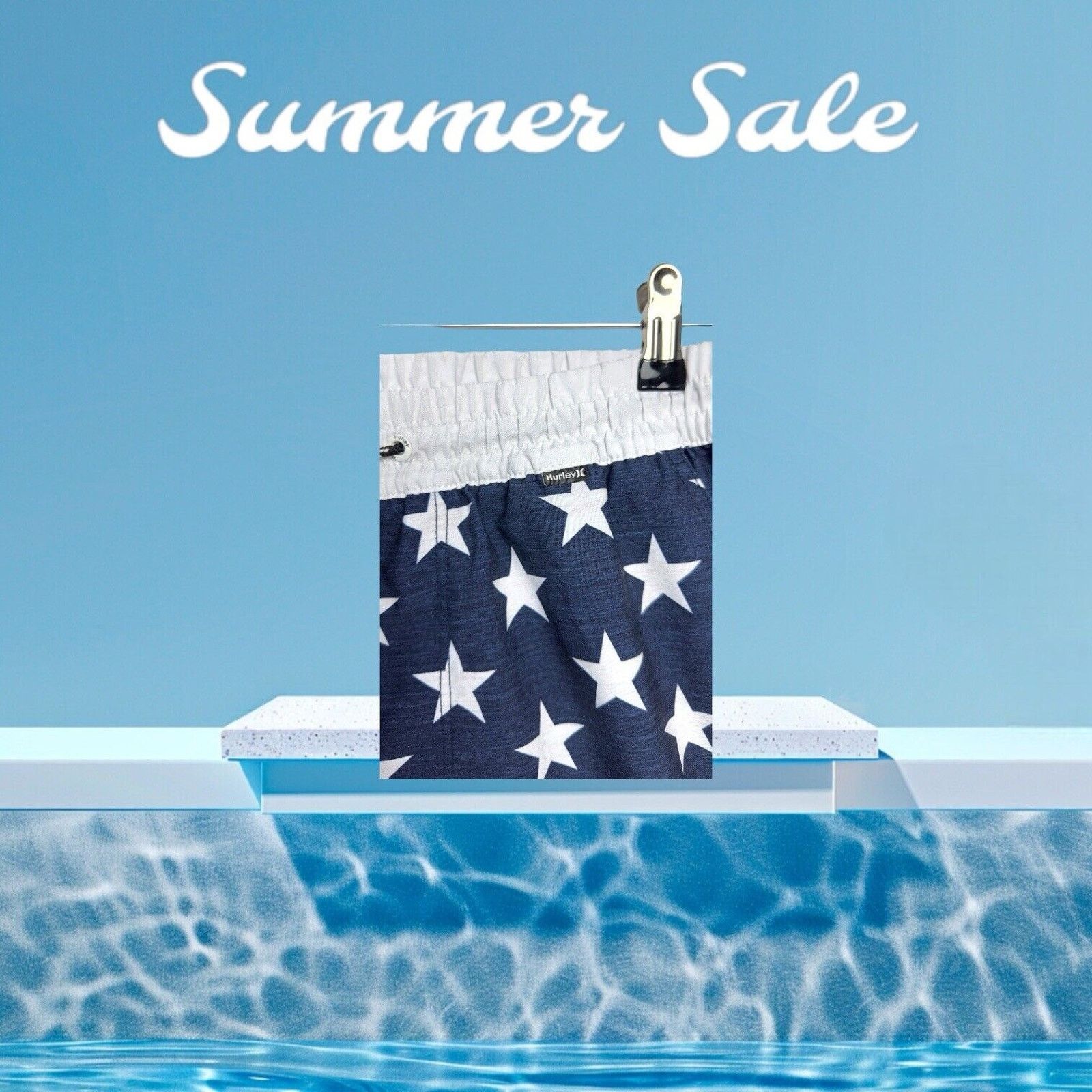 Hurley Hurley Swin Board Shorts M Red White And Blue Stars Stripes Size US 26 / EU 42 - 13 Thumbnail
