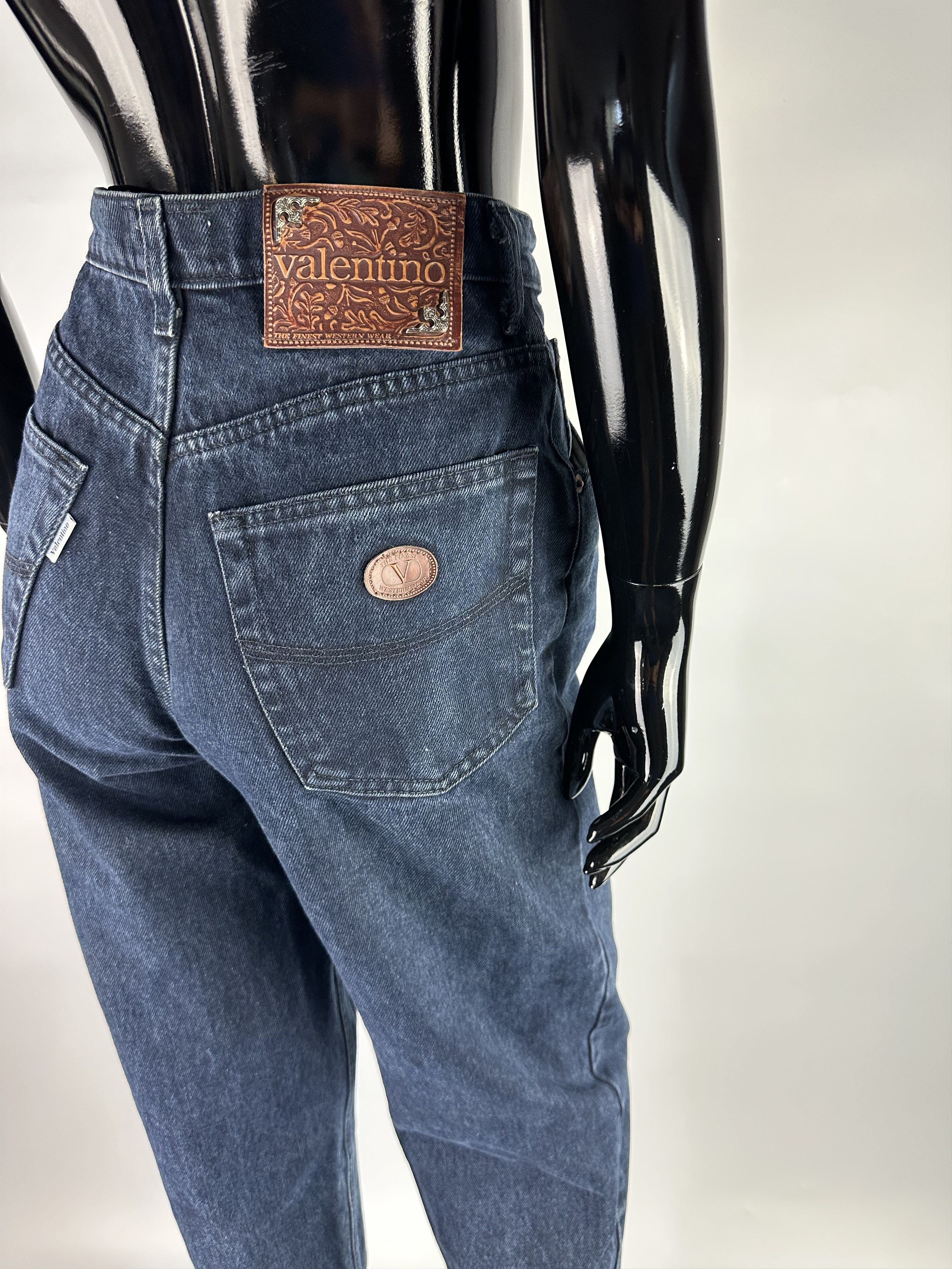 Valentino × Vintage 90s Valentino Vintage Mom Jeans Denim Pants Blue Size 27 Size 27" / US 4 / IT 40 - 1 Thumbnail