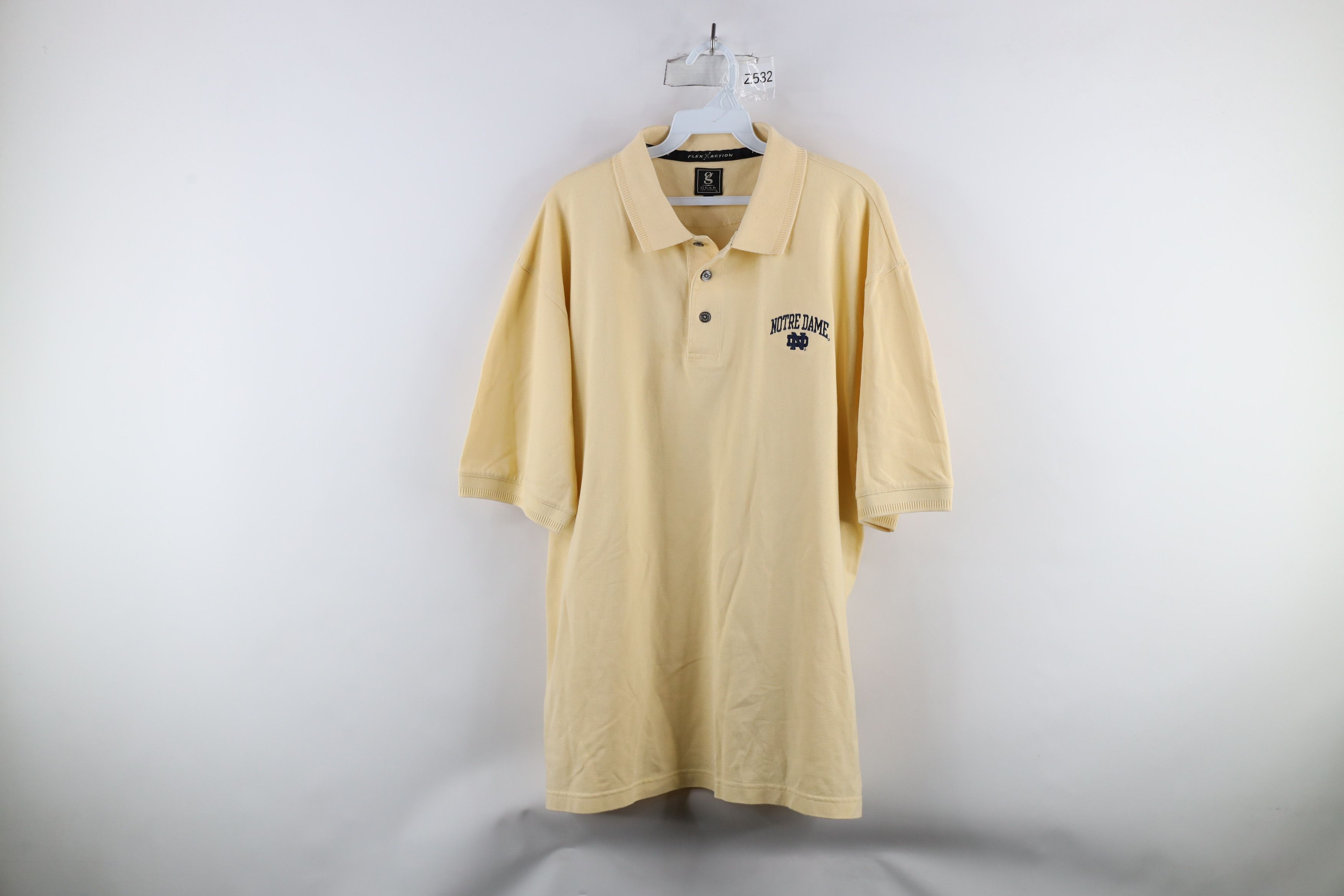 Vintage Vintage 90s Spell Out Notre Dame University Golf Polo Shirt Size US L / EU 52-54 / 3 - 1 Thumbnail