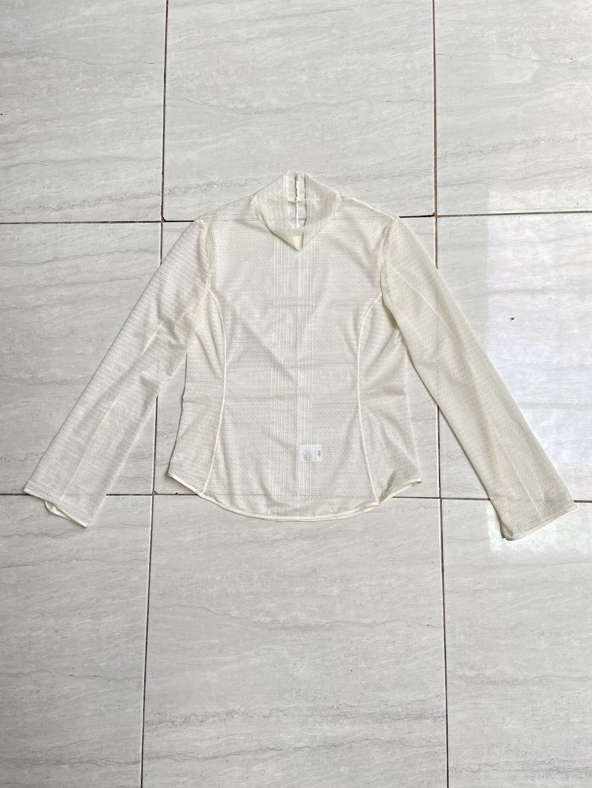Uniqlo UNIQLO White Mesh T-shirt Size US XS / EU 42 / 0 - 5 Thumbnail