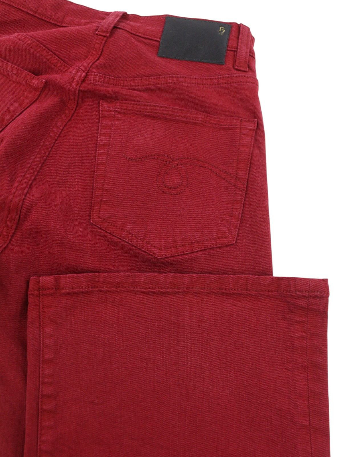 R13 JANE 27 Vivid Red Stretch Slim Straight Fit Pants 85772 Size 27" / US 4 / IT 40 - 6 Thumbnail