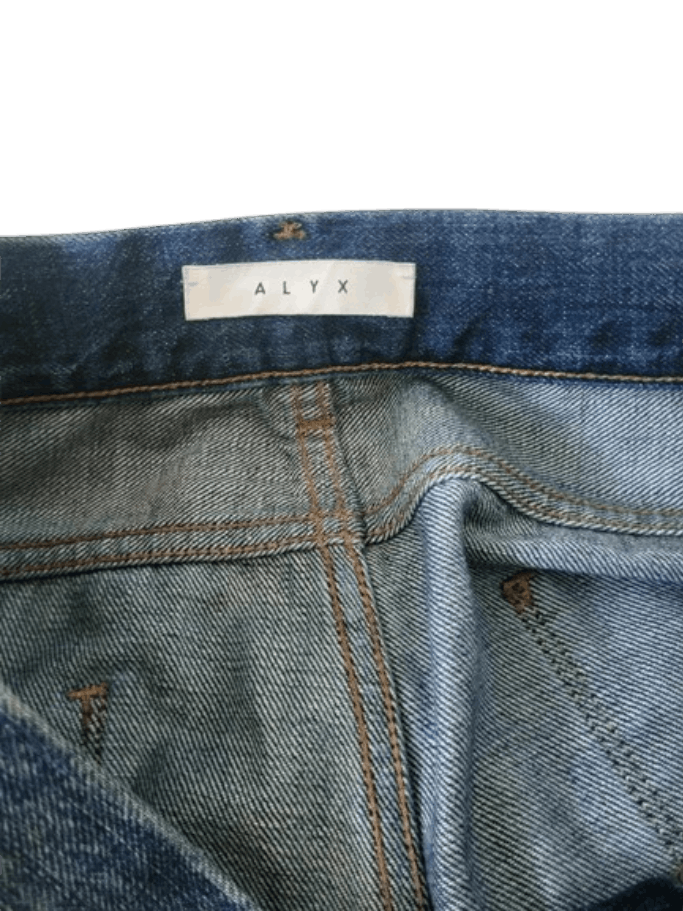 1017 ALYX 9SM × Alyx ALYX Back Zip Distressed mudwash denim pants. Size US 29 - 5 Thumbnail