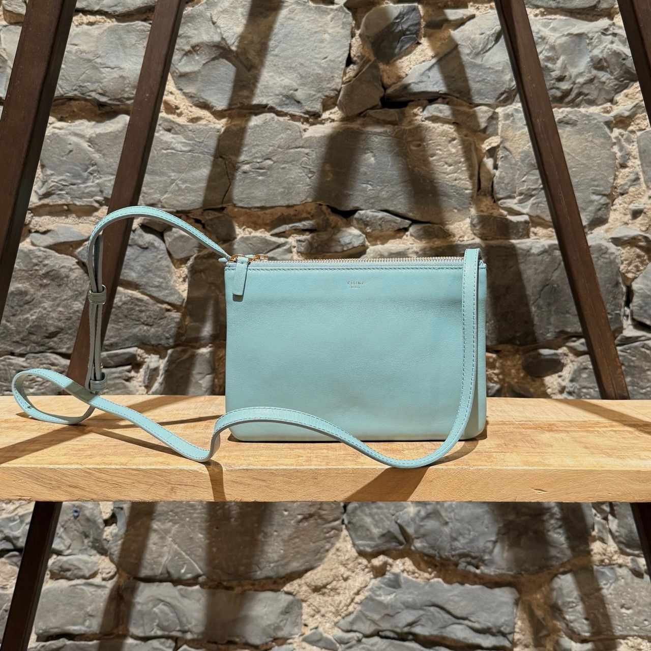 Celine Céline Light Blue Small Trio Crossbody Bag, Women's