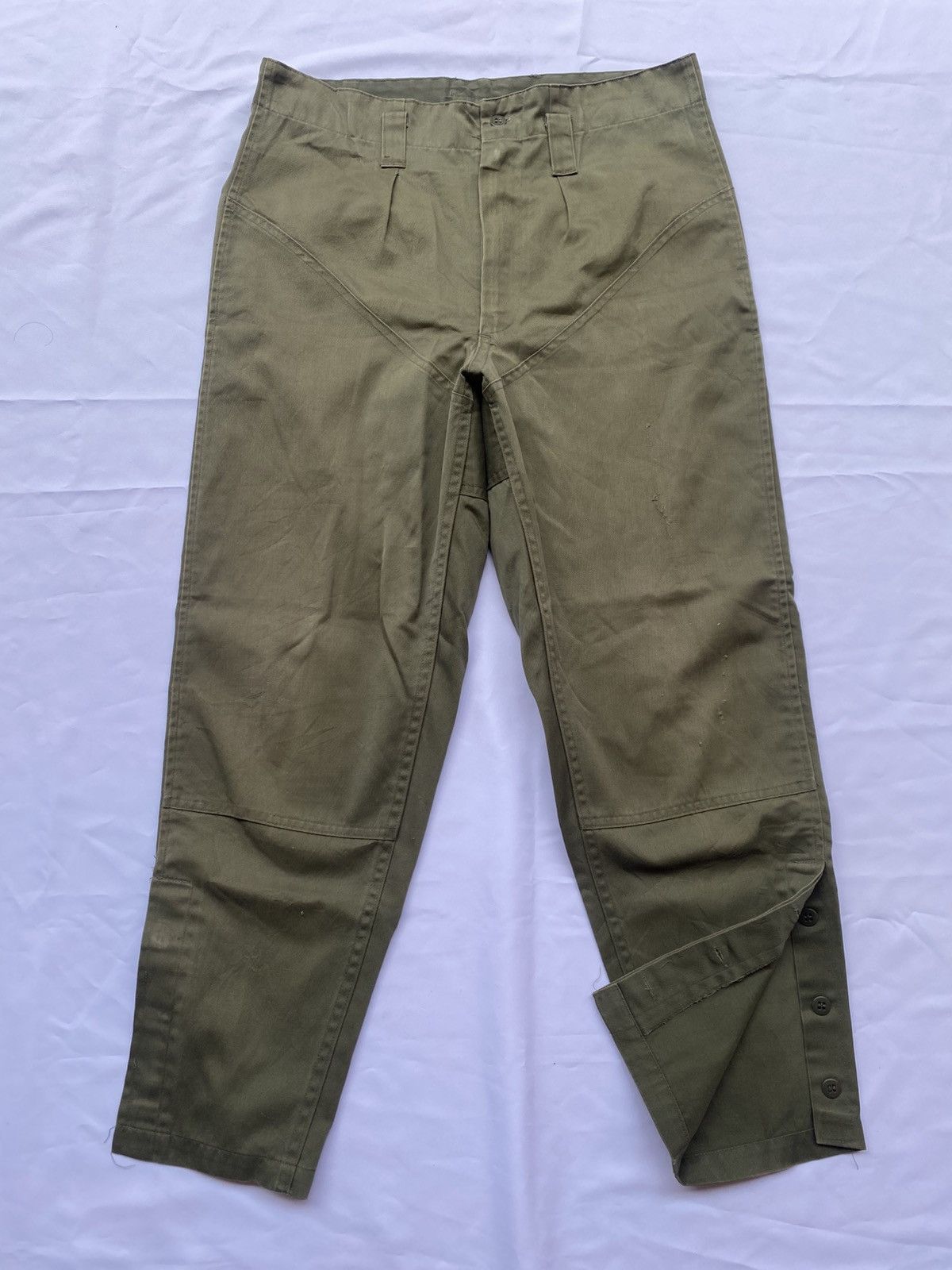 Vintage Vintage 70s Japanese Army Ankle Button Sateen Trouser Size US 32 / EU 48 - 1 Thumbnail