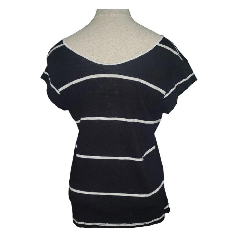 Designer CT1694 Calvin Klein Jeans Black Striped Top M Size M / US 6-8 / IT 42-44 - 3 Thumbnail