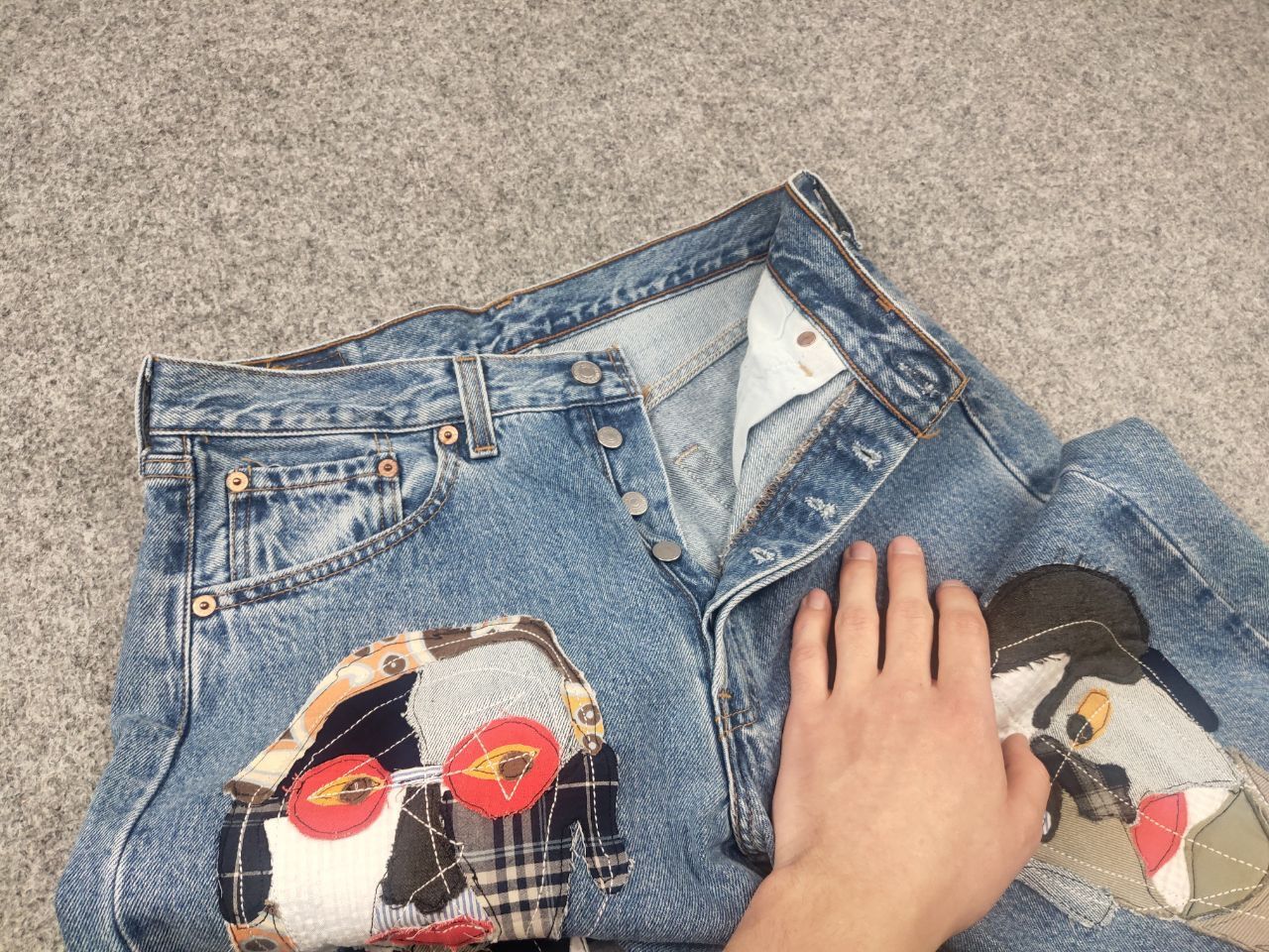Levi's Vintage 90's Levi’s 501 Sashiko Logo Jeans junya watanabe Size US 32 / EU 48 - 15 Thumbnail
