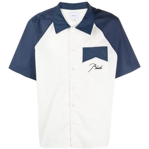 Rhude Rhude Two-Tone Cotton Shirt White Blue Men’s Medium Size US M / EU 48-50 / 2 - 1 Thumbnail