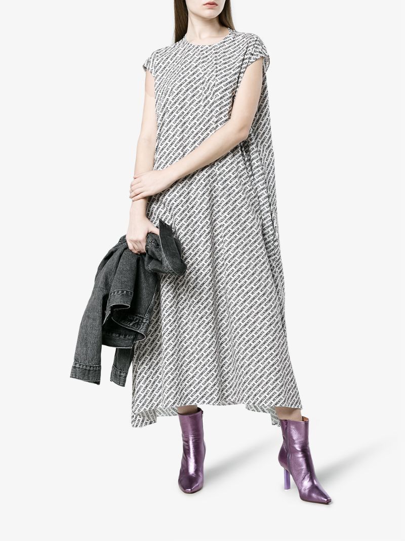 Vetements White All Over Monogram Logo Maxi Dress Size M / US 6-8 / IT 42-44 - 3 Thumbnail