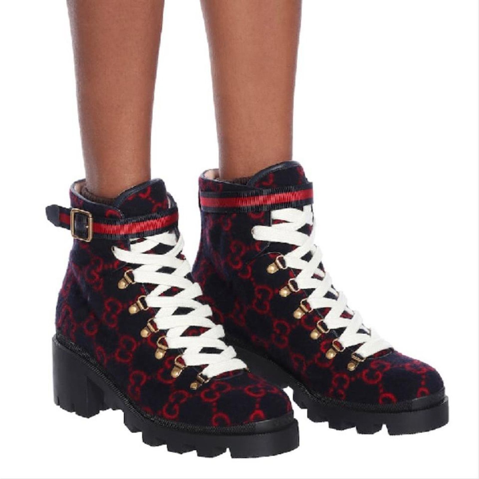 Gucci Trip GG logo wool ankle boots Size US 5 / IT 35 - 6 Thumbnail