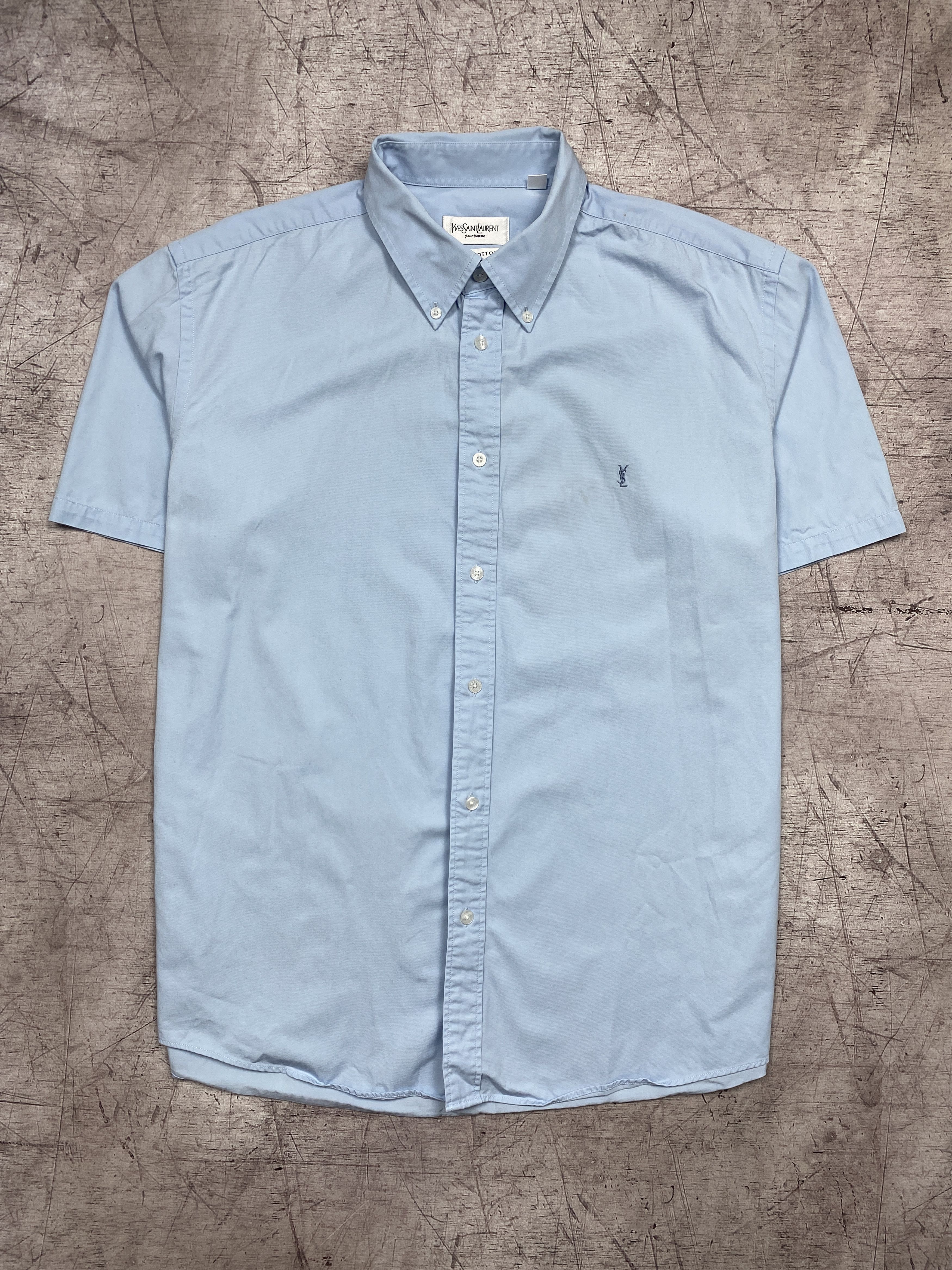Yves Saint Laurent Yves Saint Laurent YSL Vintage Mens Short Sleeve Shirt Size US XL / EU 56 / 4 - 1 Thumbnail