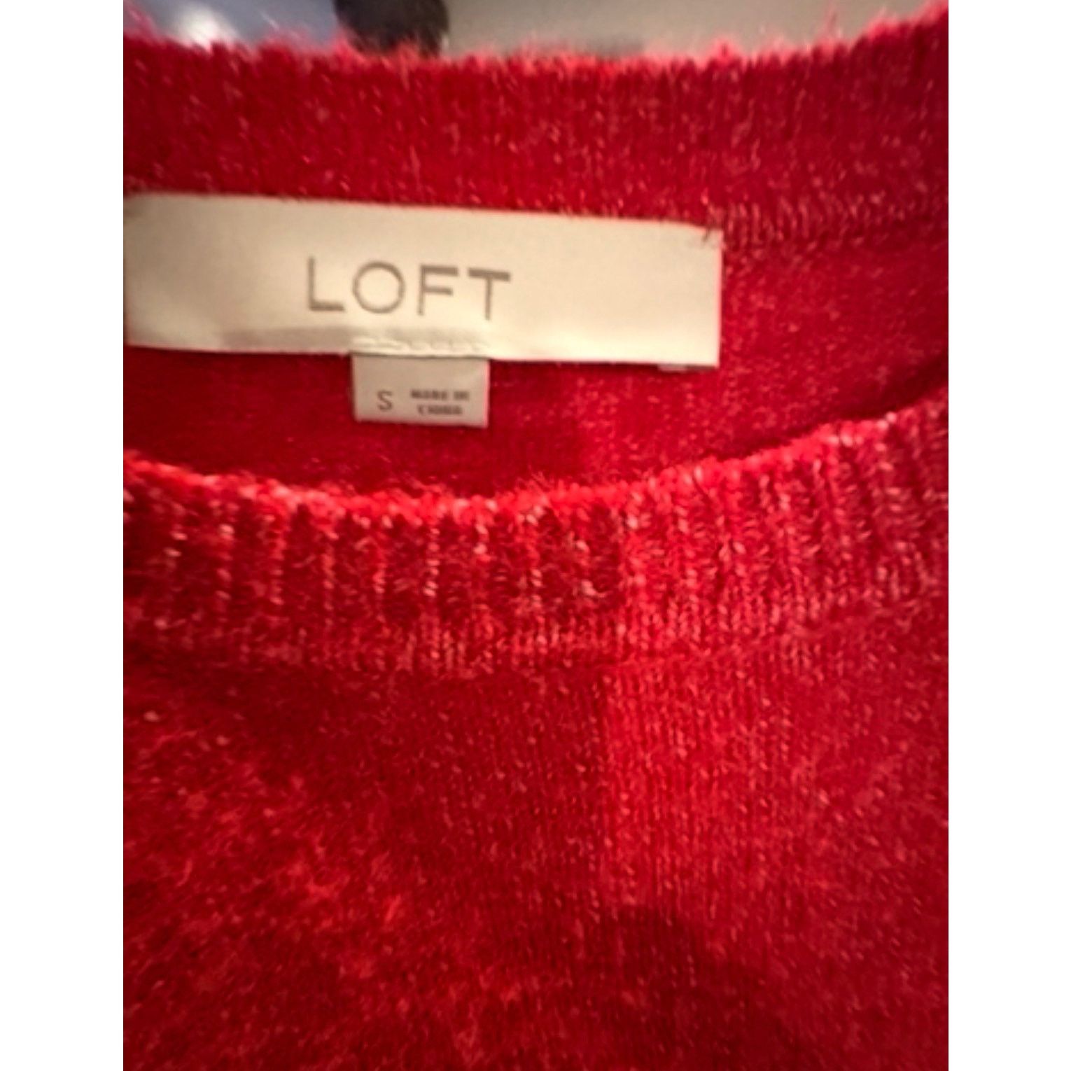 Loft LOFT Women’s Red Knit Sweater Size Small Crew Neck Size S / US 4 / IT 40 - 3 Thumbnail