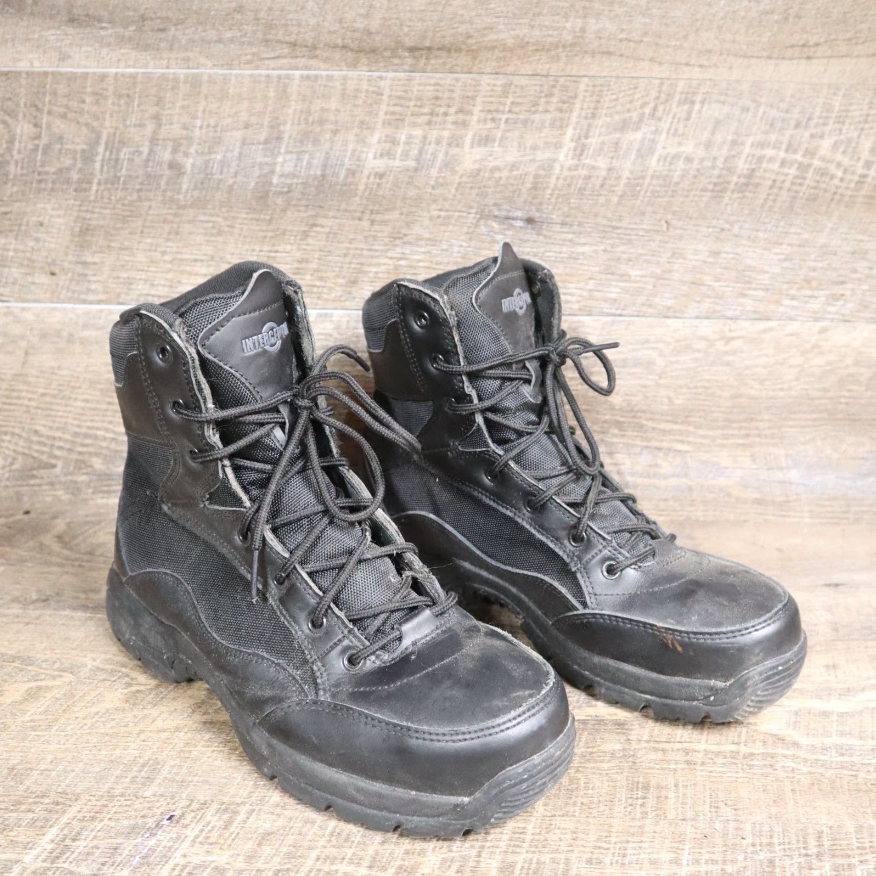 Vintage Interceptor Tactical Boots Mens 9.5 Black Slip Resistant Steel Toe Work & Safety Boots Mens 9.5 Black Steel Toe Work Boot Size US 10 / EU 43 - 2 Thumbnail