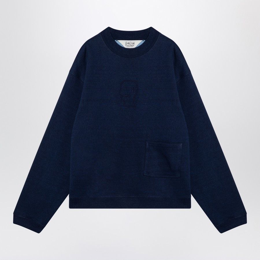 Brain Dead o1d2blof0125 Crew Neck Sweatshirt in Blue Size US XL / EU 56 / 4 - 1 Thumbnail