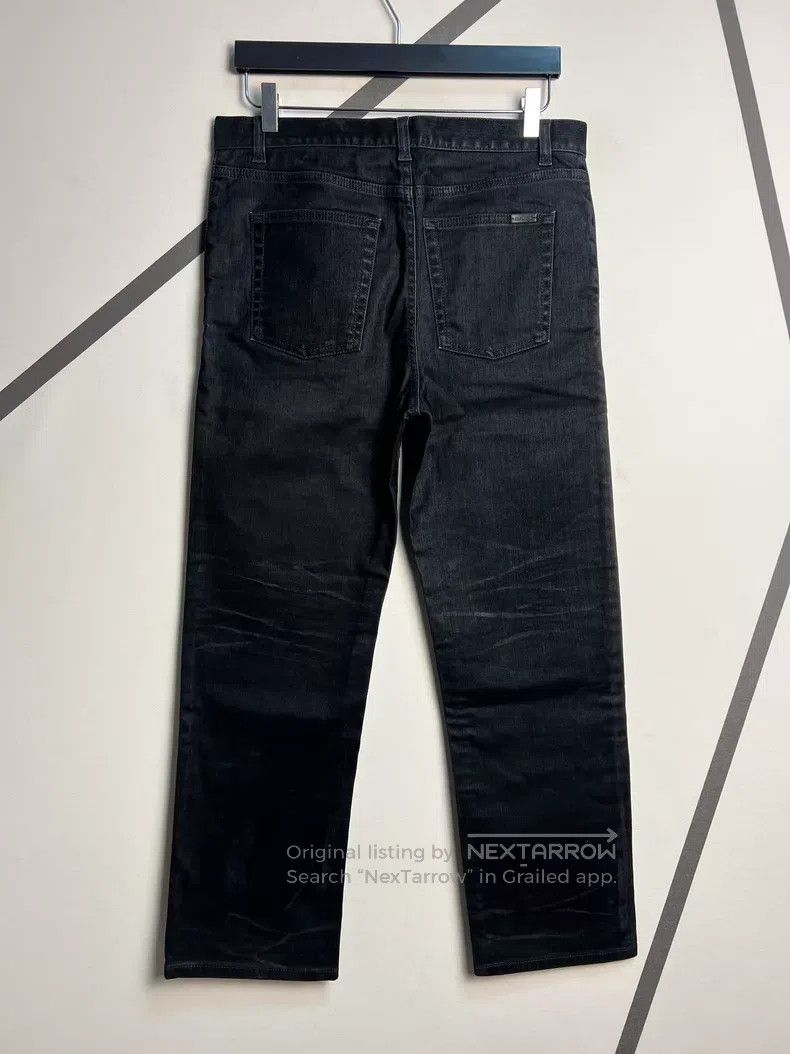 Saint Laurent Paris Saint Laurent Paris Black Flocked Rubber Brushed Straight Size US 29 - 2 Thumbnail