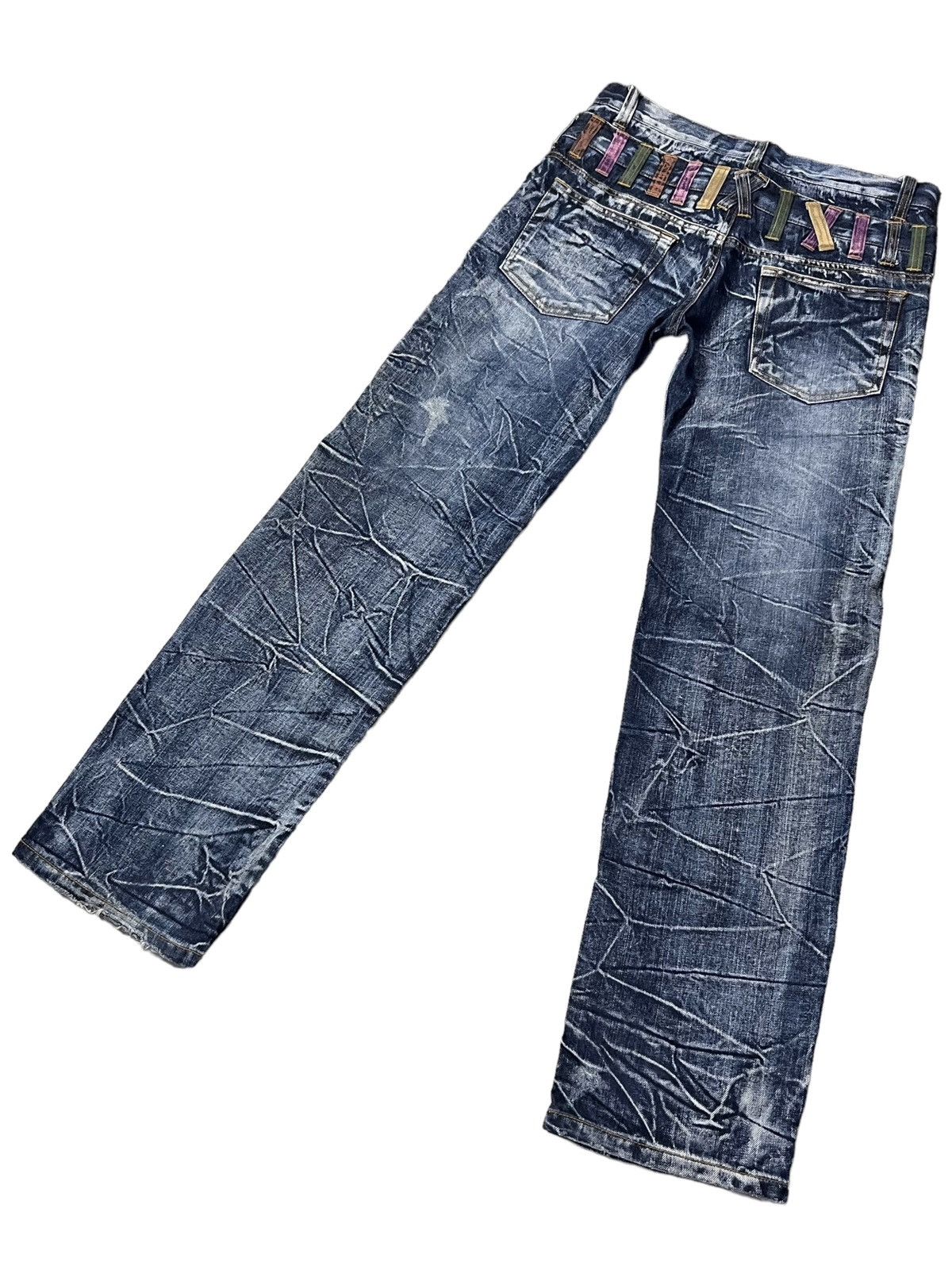 If Six Was Nine PUNK SICK💥NYLAUS Acid Wash Double Waist Distressed Denim 🔥 Size US 30 / EU 46 - 7 Thumbnail