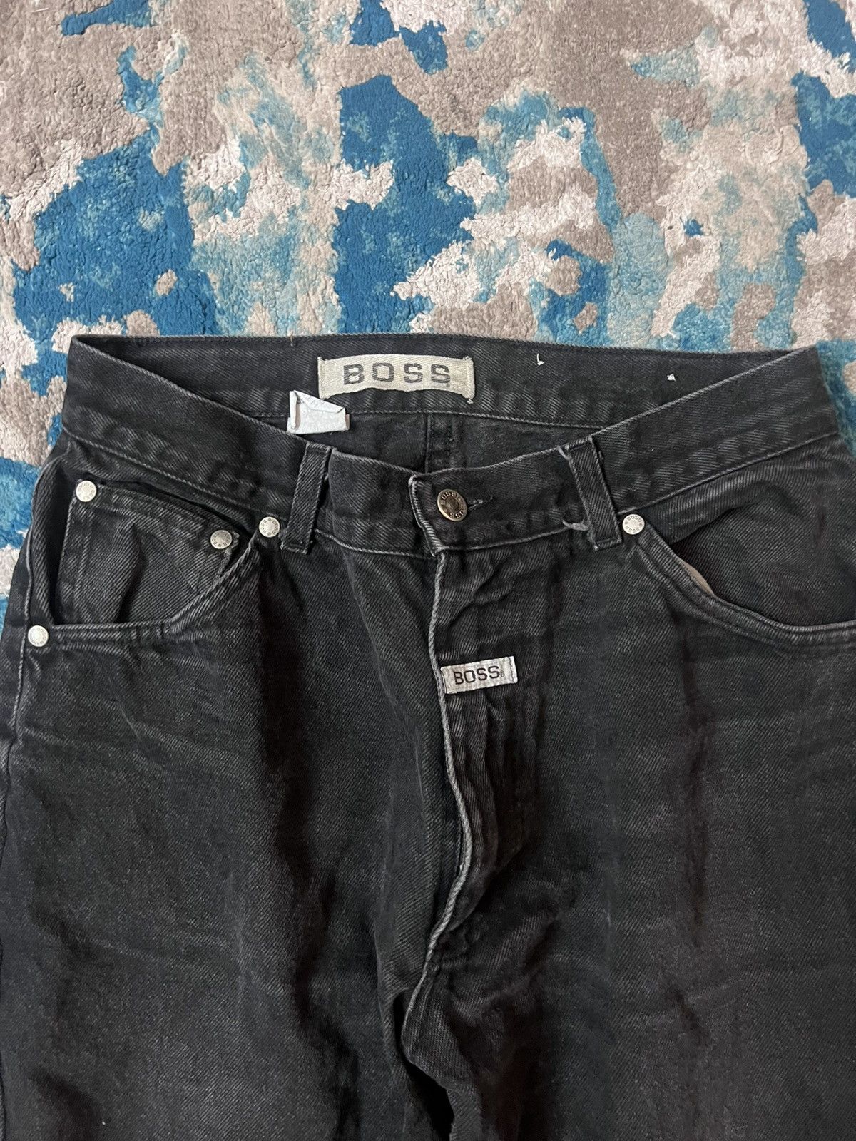 Hugo Boss Vintage boss jeans faded black denim Size US 31 - 2 Thumbnail
