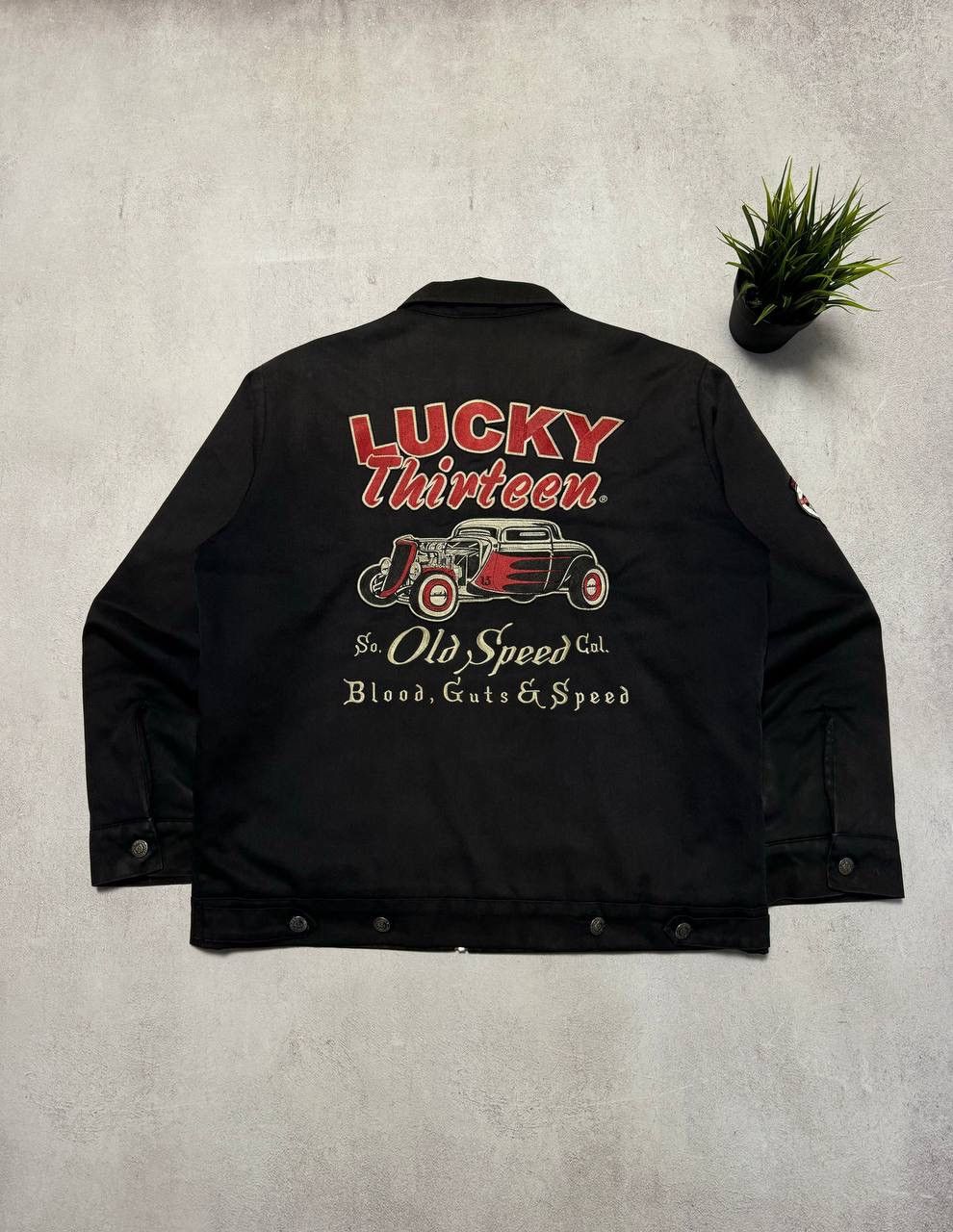 Vintage Vintage Lucky 13 Jacket Embroidered Bomber Baggy Racing 90s Size US M / EU 48-50 / 2 - 1 Thumbnail