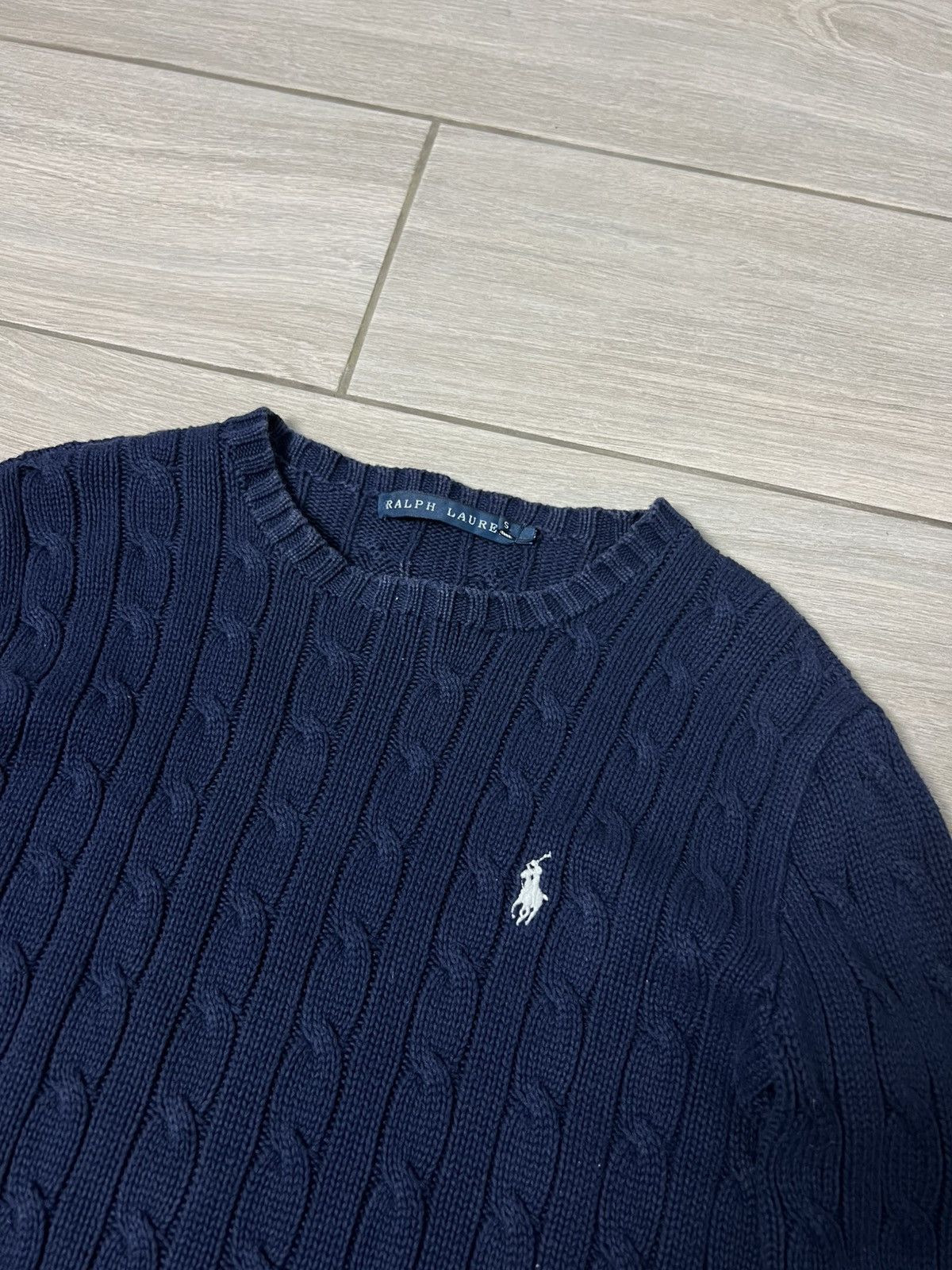 Ralph Lauren Polo Ralph Lauren Dark Blue Cable Knit Sweater Size S / US 4 / IT 40 - 6 Thumbnail