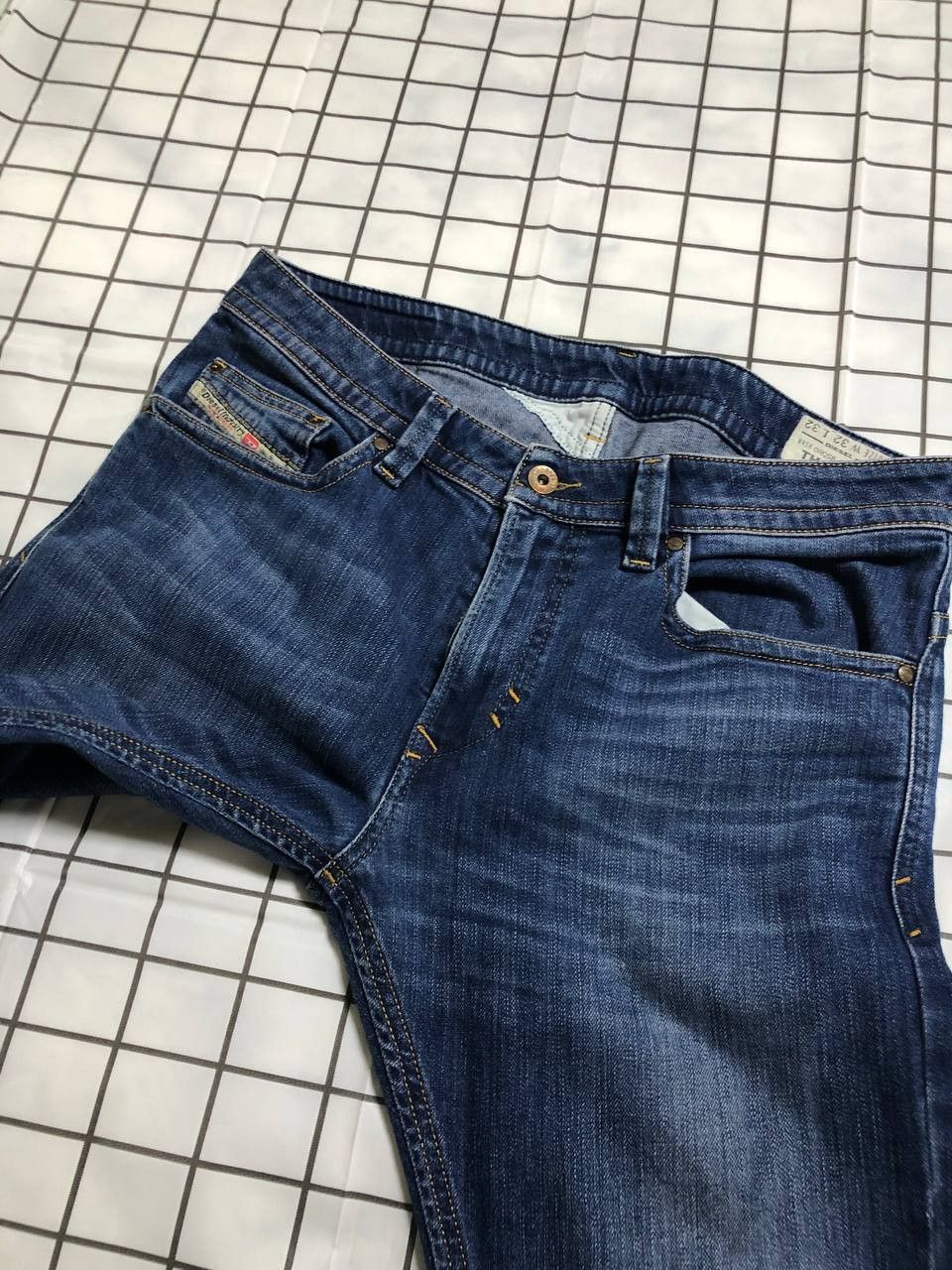 Diesel Diesel Thavar 0880G Faded Whiskered Denim Slim Jeans Size US 32 / EU 48 - 10 Thumbnail