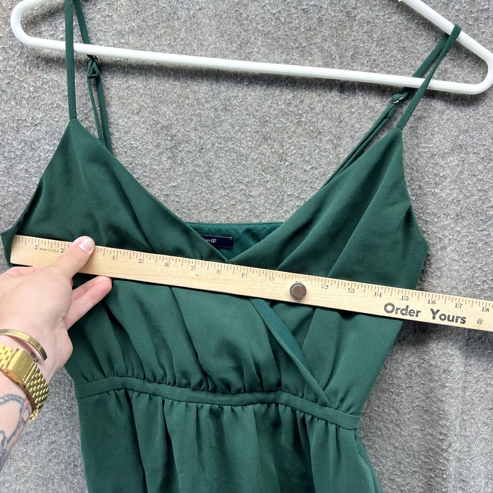 Madewell Madewell Dress Womens 2 Green Wrap Fit & Flare Sleeveless V Neck Short Summer Dress Size 26" / US 2 / IT 38 - 5 Thumbnail