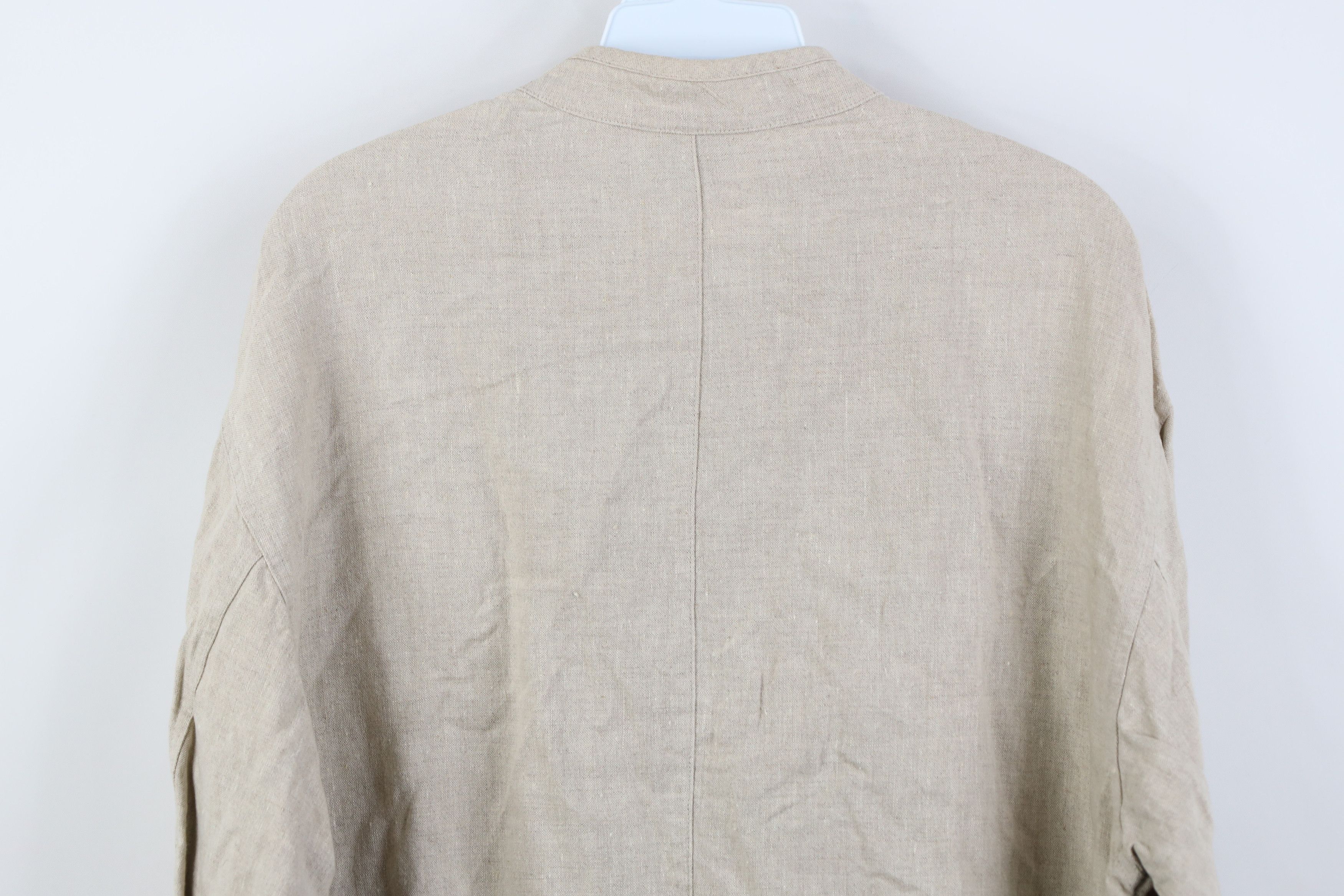 Gap Vintage 90s Gap Linen Button Pocket Jacket Oatmeal Brown Size M / US 6-8 / IT 42-44 - 11 Thumbnail