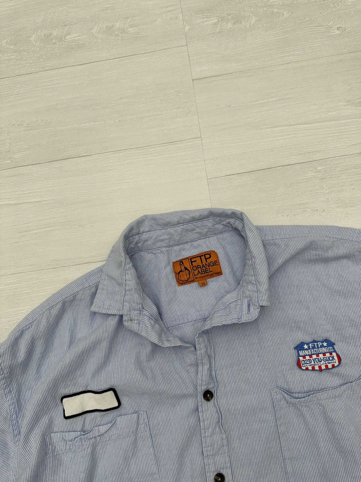 Fuck The Population Fuck The Population " You Suck " Striped Short Sleeve Button Size US XXL / EU 58 / 5 - 3 Thumbnail