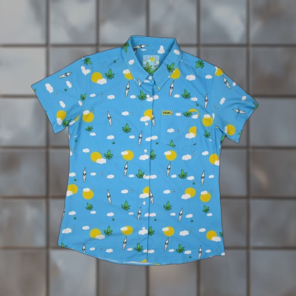 Vintage Dixxon Shirt Women Large Blue Best Buds Button Up Short Sleeve D-Lite Hawaiian Size L / US 10 / IT 46 - 1 Thumbnail