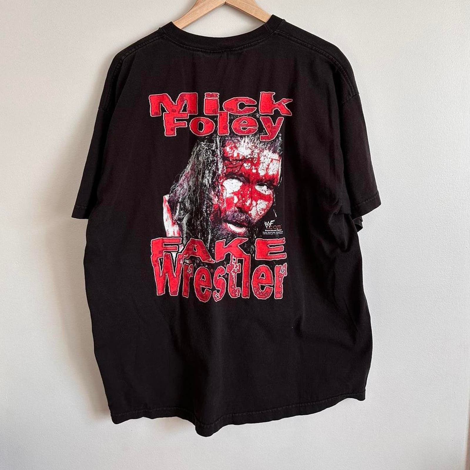 image of Made In USA x Wcwnwo Vintage Mick Foley Shirt in Black, Men's (Size 2XL)