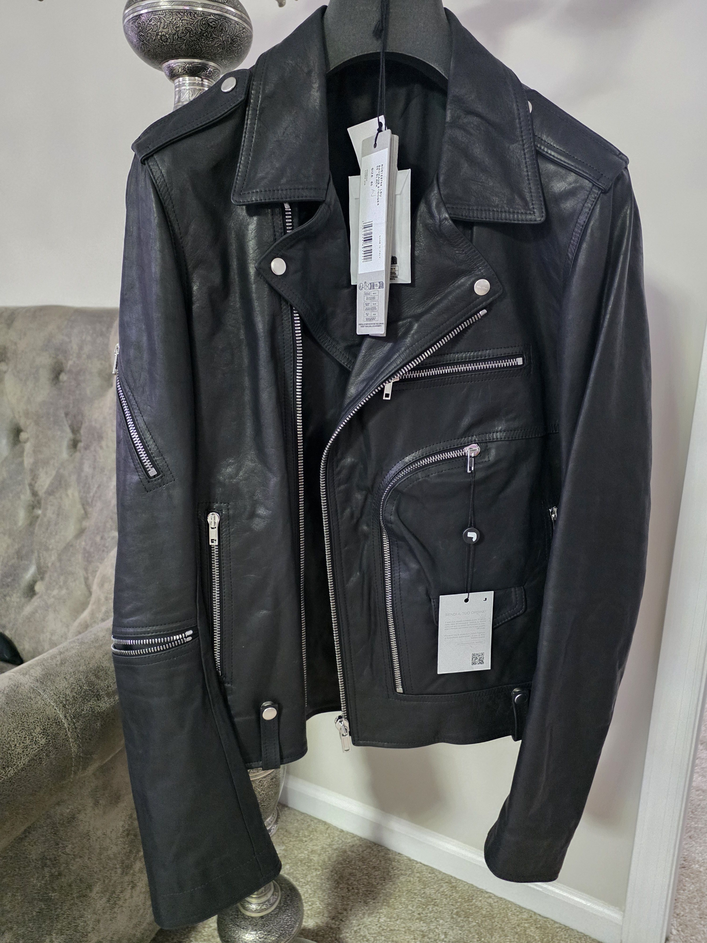 Rick Owens Rick Owens Alice Strobe Leather Jacket SS24 | Grailed