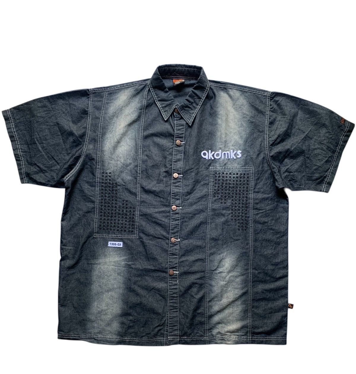 Akademiks Y2K Akademiks faded black wash and embroidery denim shirt Size US XXL / EU 58 / 5 - 1 Thumbnail