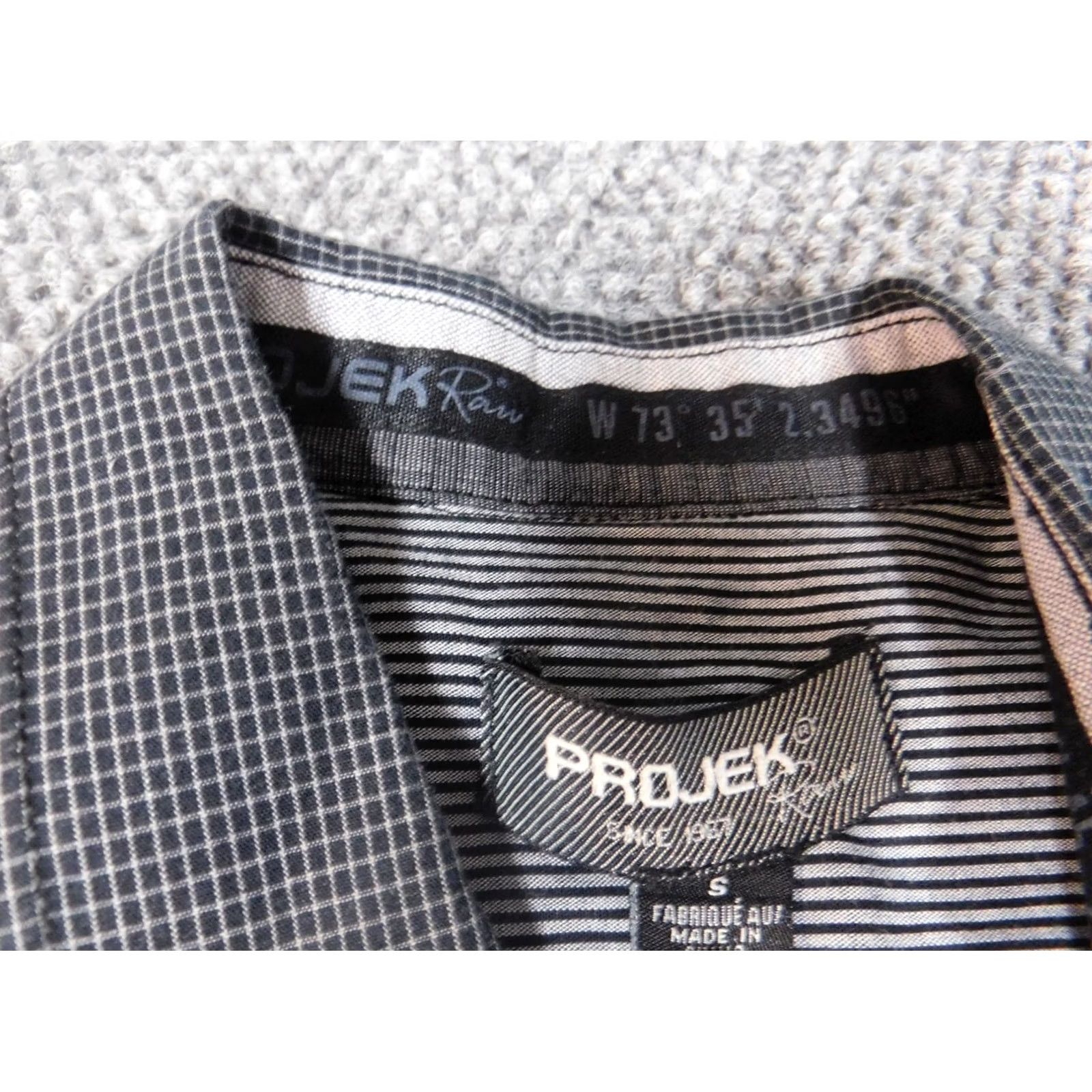Vintage Projek Raw Mens Button-Up Shirt Small Gray Plaid Casual Regular Long Sleeve Knit Cotton Button-Down Collared Neckline Mens Size US S / EU 44-46 / 1 - 6 Thumbnail