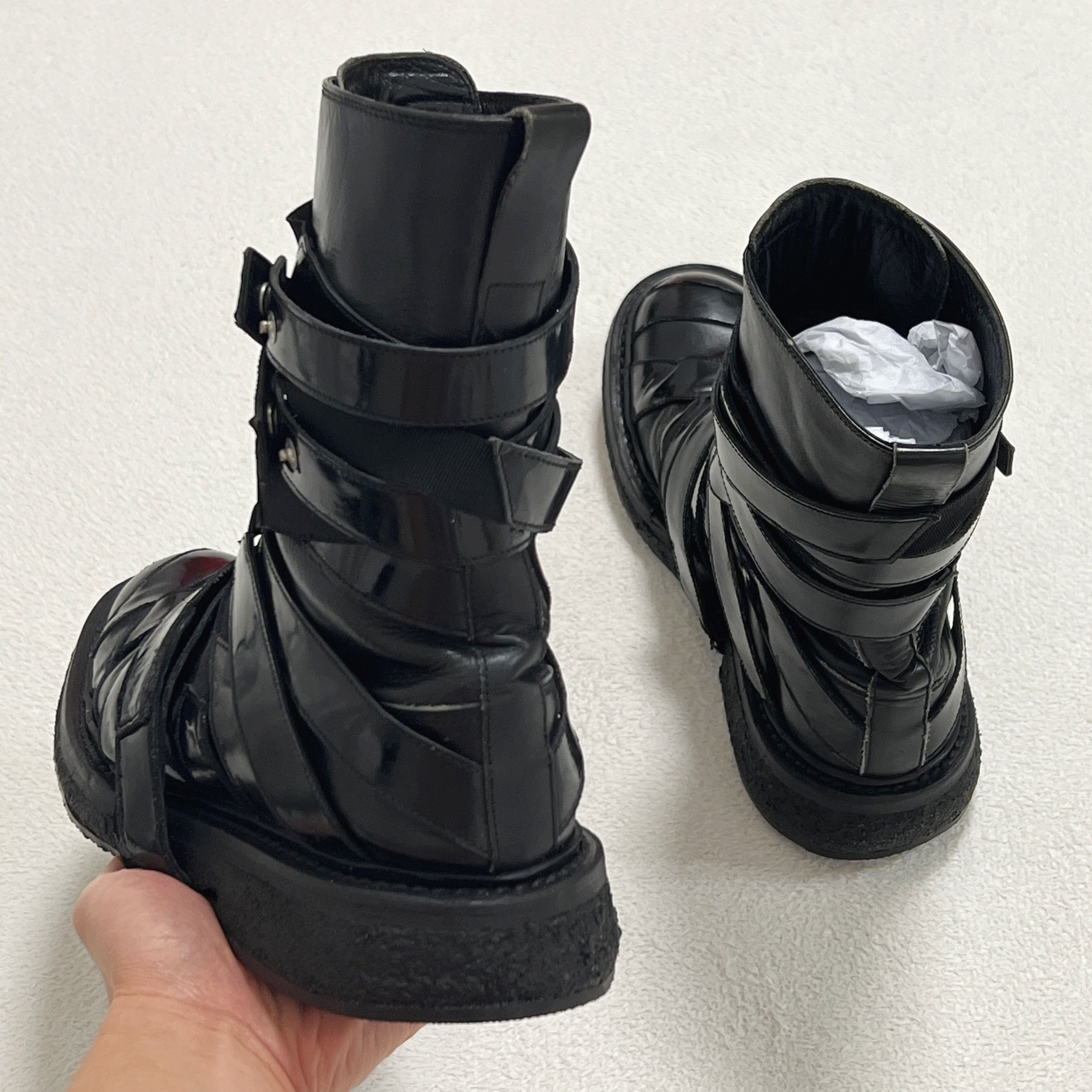 Dior Dior Homme 08AW "Lumiere Du Nord" Patent Leather Strap Boots Size US 7 / EU 40 - 5 Thumbnail