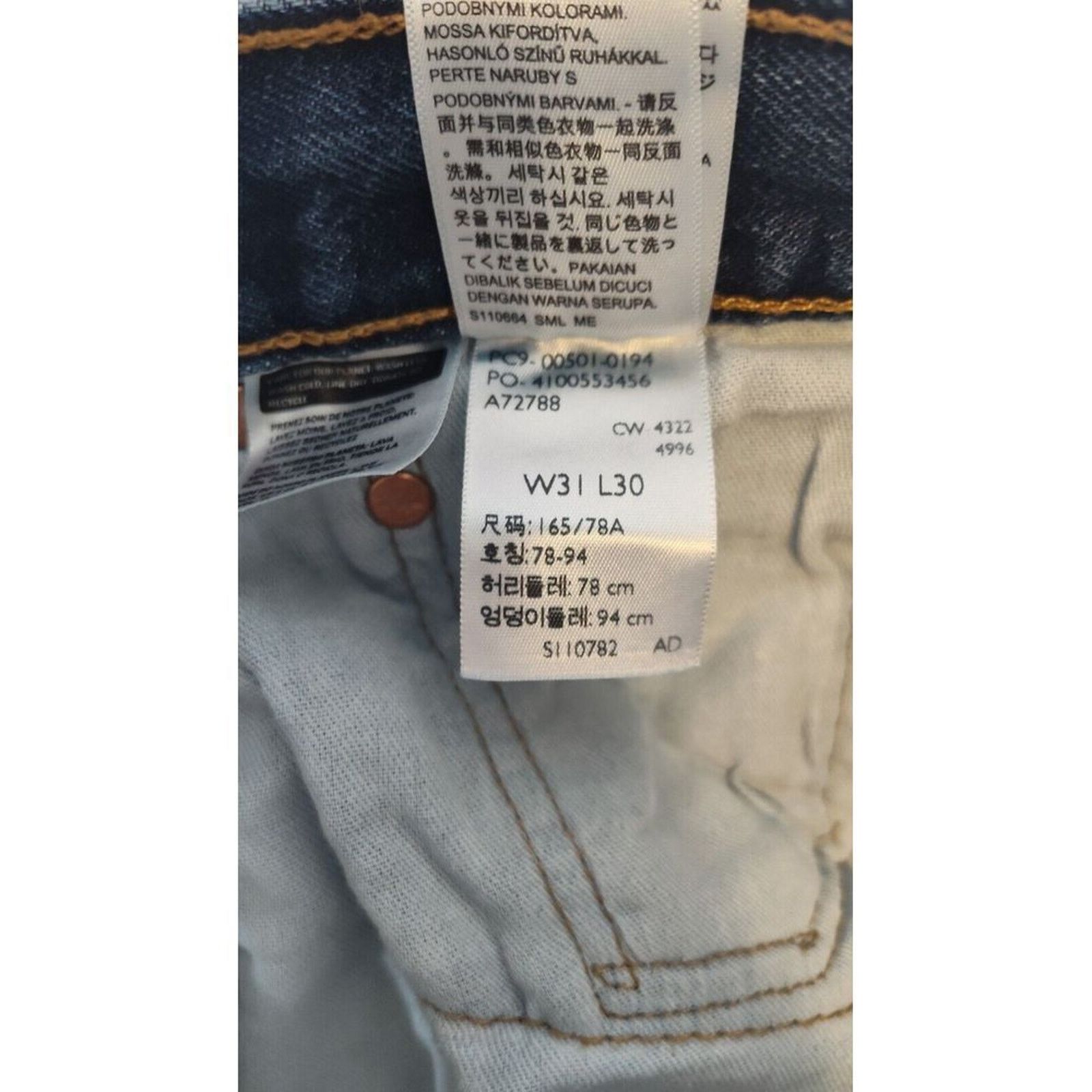 Levi's Levis Jeans Mens 31x30 Blue 501 Straight Button Fly Western Size US 31 - 10 Thumbnail