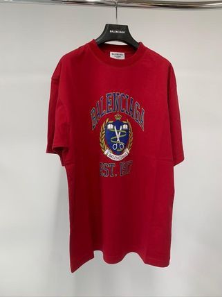 image of Balenciaga O1S1Rm0224 Large Fit T-Shirt In Burgundy & Navy in Burgundy/Navy, Men's (Size Small)