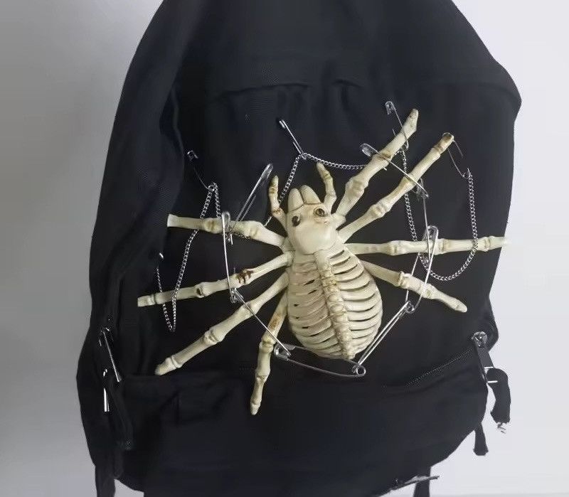 Designer Gothic Punk Spider Capacity Large School Backpack Bag Size ONE SIZE - 4 Thumbnail