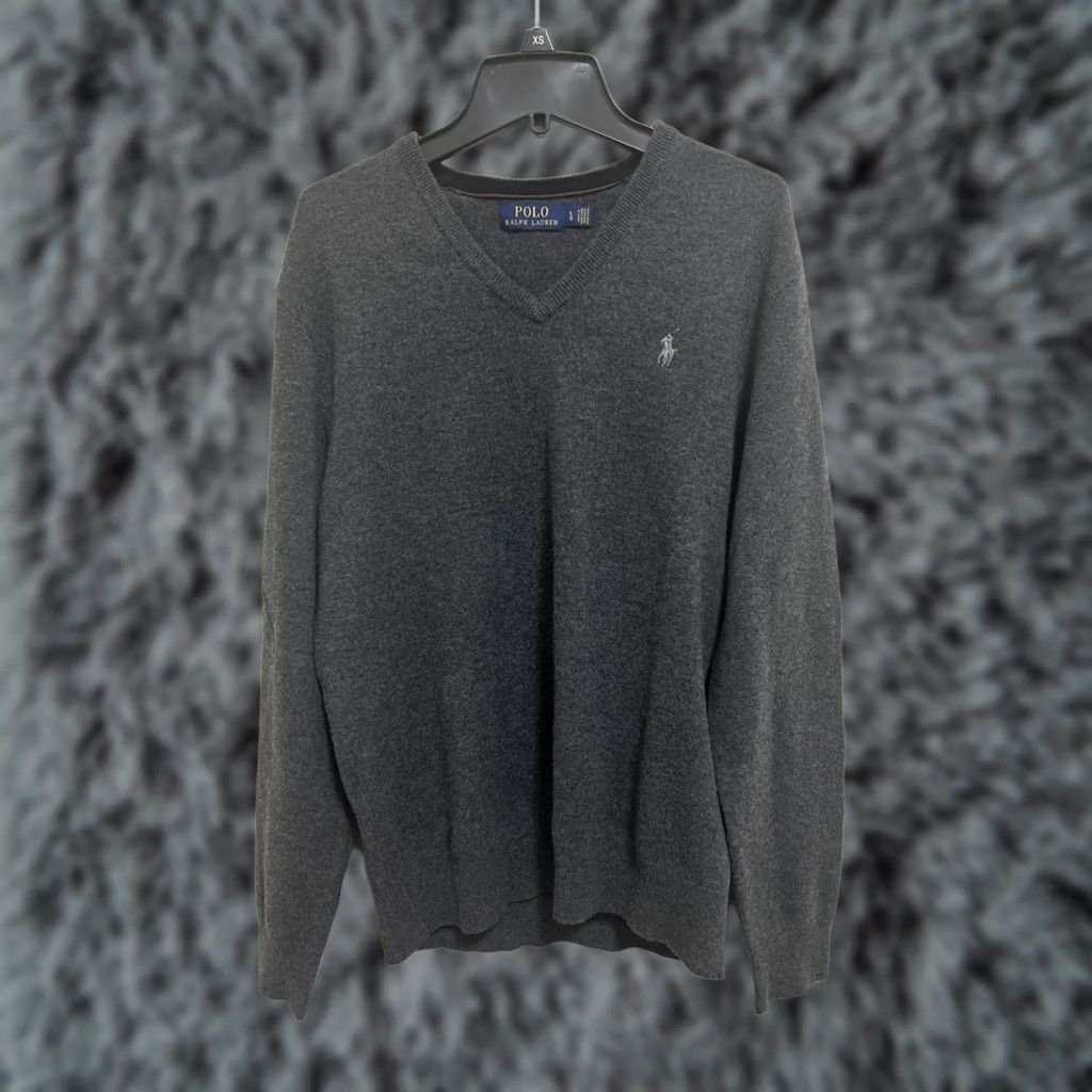 Polo Ralph Lauren Polo Ralph Lauren Sweater Mens L Gray V-Neck Wool Knit Pullover Sweatshirt Size US L / EU 52-54 / 3 - 1 Thumbnail