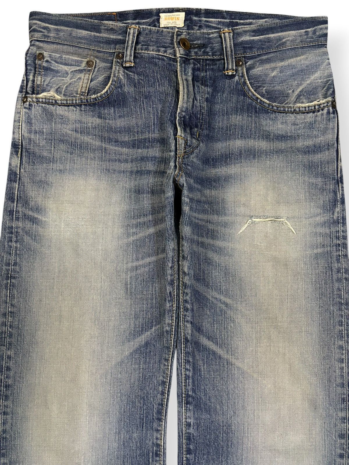 Edwin Vintage Edwin 505ZX Selvedge Blue Wash Distressed Jeans Size US 34 / EU 50 - 4 Thumbnail