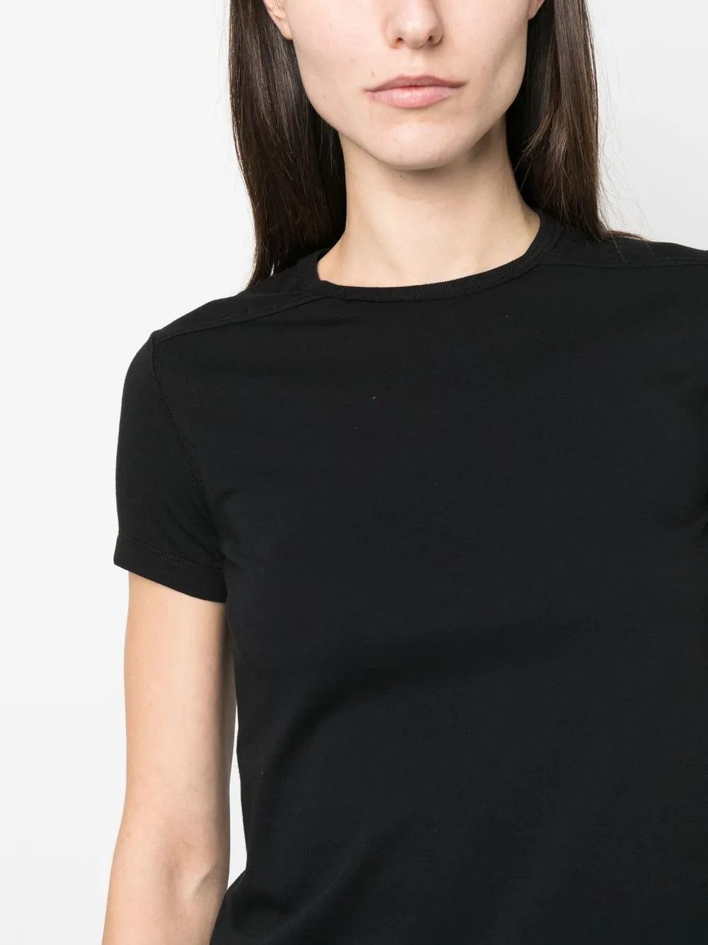 Rick Owens o1y0126 Crewneck T-Shirt in Black Size L / US 10 / IT 46 - 2 Thumbnail
