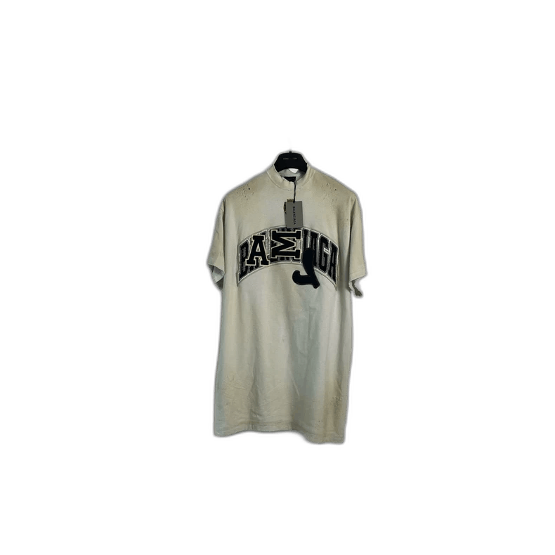 Balenciaga Balenciaga Distressed Embroidered Short Sleeve Tee - dmc Size M / US 6-8 / IT 42-44 - 1 Thumbnail