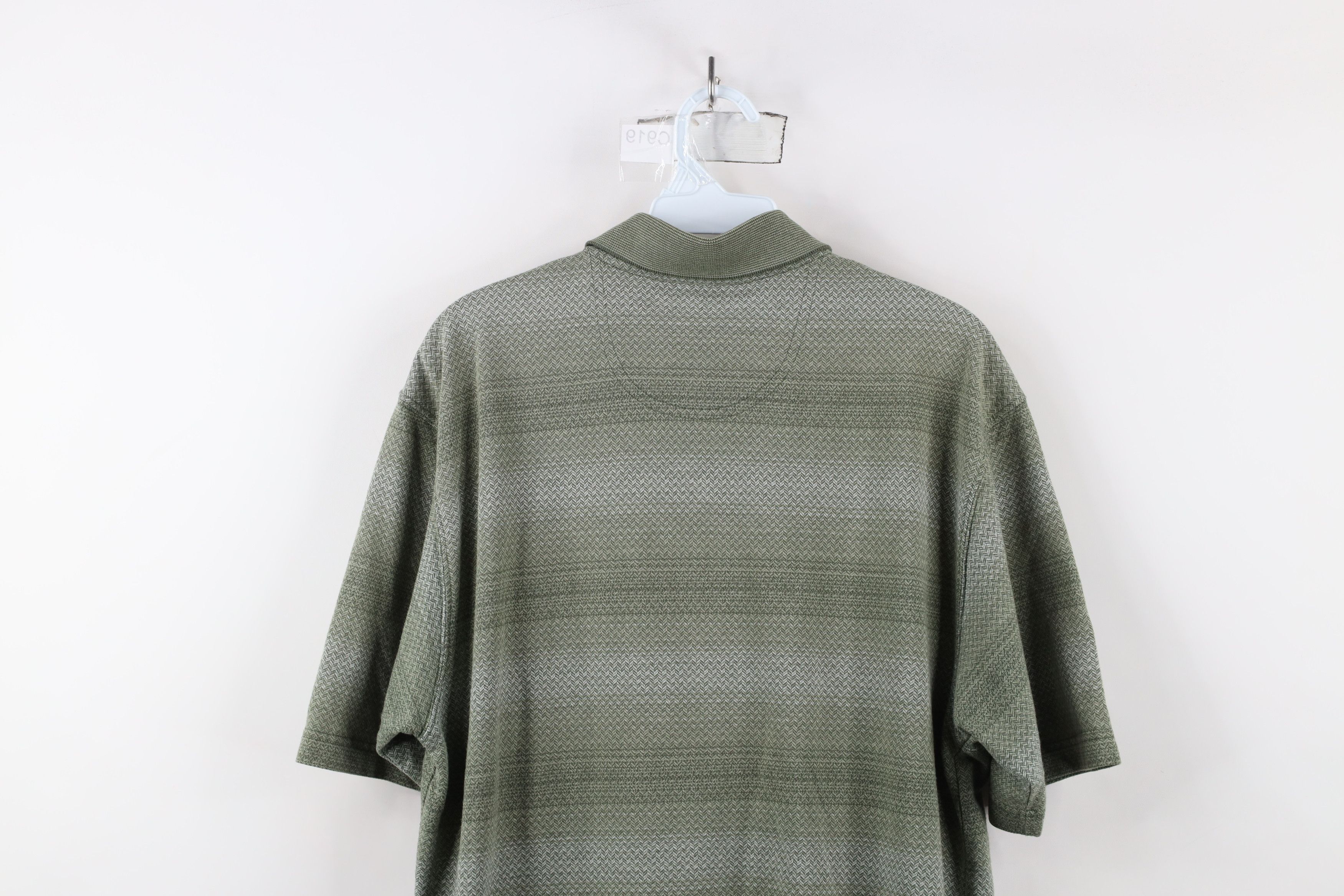 Vintage Vintage 90s Streetwear Herringbone Golf Polo Shirt Green Size US L / EU 52-54 / 3 - 12 Thumbnail