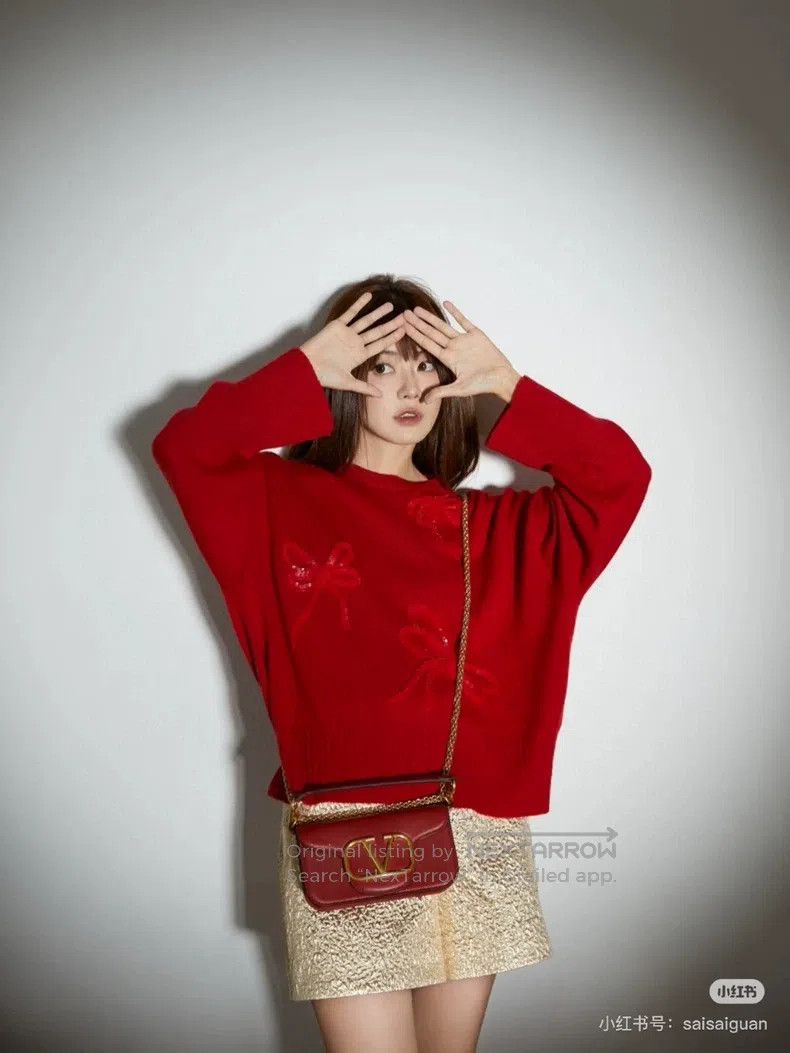 Valentino Valentino Knitted sweater with red sequin bow Size S / US 4 / IT 40 - 8 Thumbnail