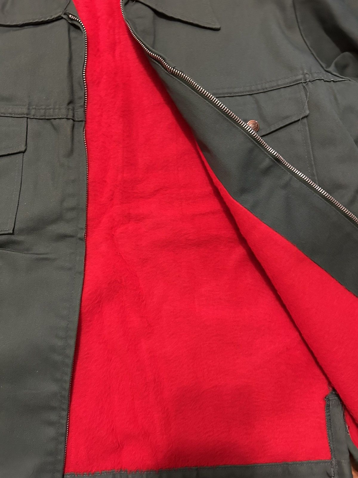 Dickies Vintage 1990s Distressed Dickies Red Fur Lined Work Jacket Size US S / EU 44-46 / 1 - 2 Thumbnail