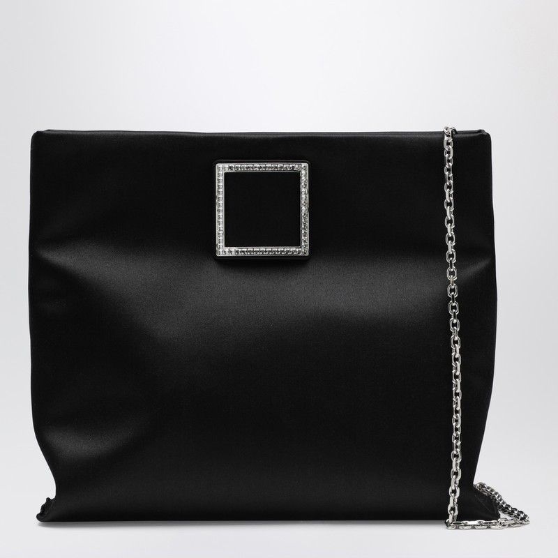 Roger Vivier Roger Vivier Trompette Clutch In Black Satin Size ONE SIZE - 1 Thumbnail