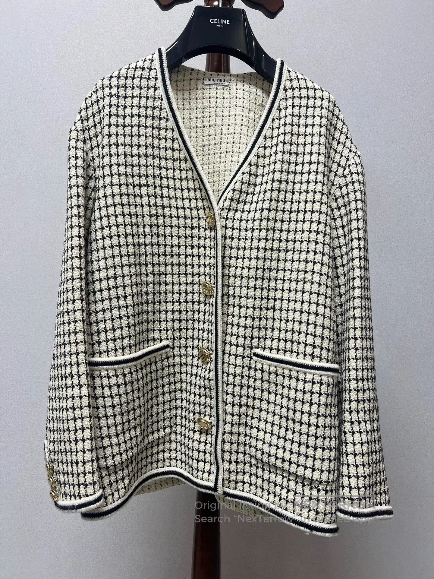 Miu Miu Miu Miu Tweed Logo Jacket. Size M / US 6-8 / IT 42-44 - 1 Thumbnail